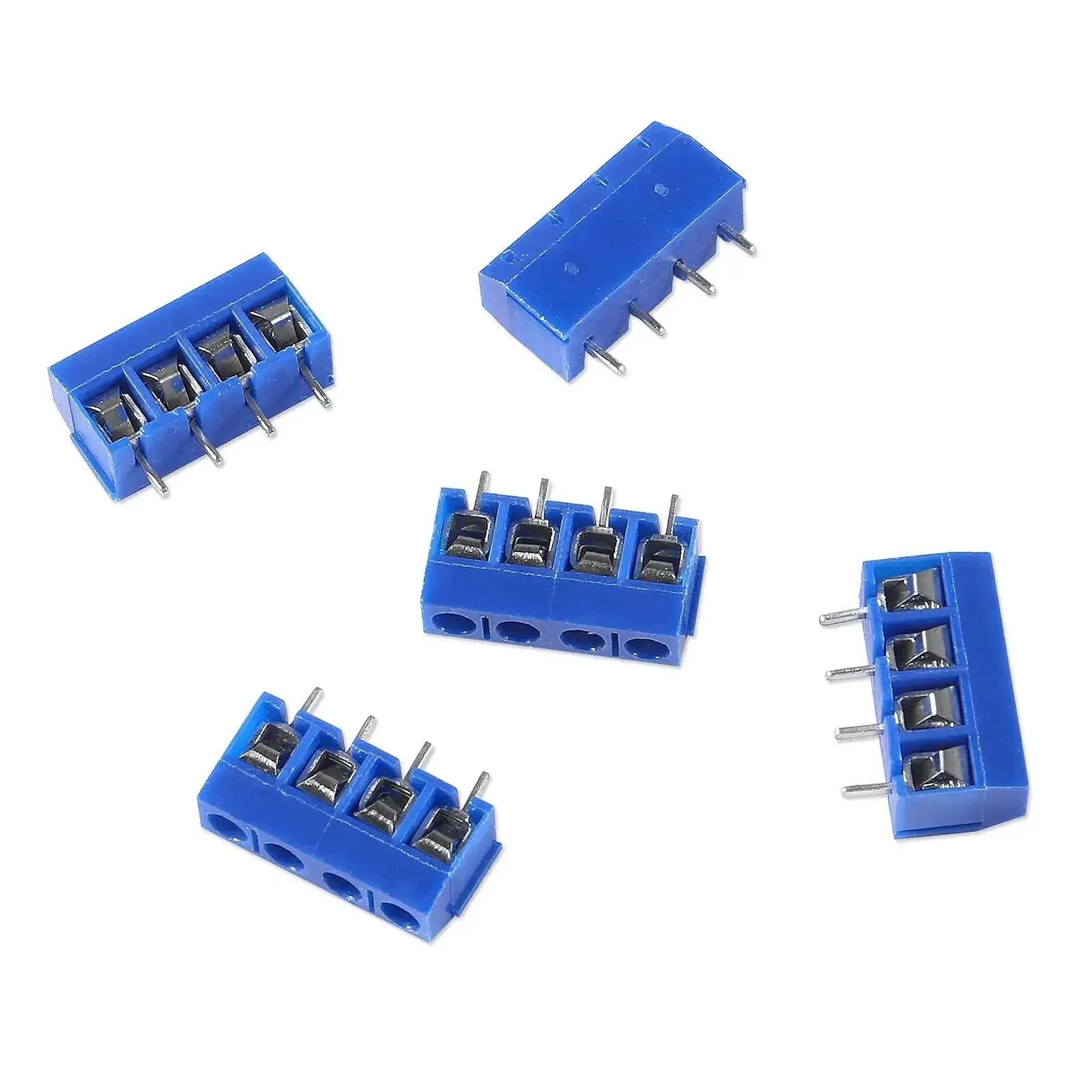Fifty Piece 5.08mm Pitch PCB Mount Screw Terminal Block Connector Kit With 30 Two Pin 10 Three Pin And 10 Four Pin Units For Easy Wiring On 14 To 22 AWG - Image 4