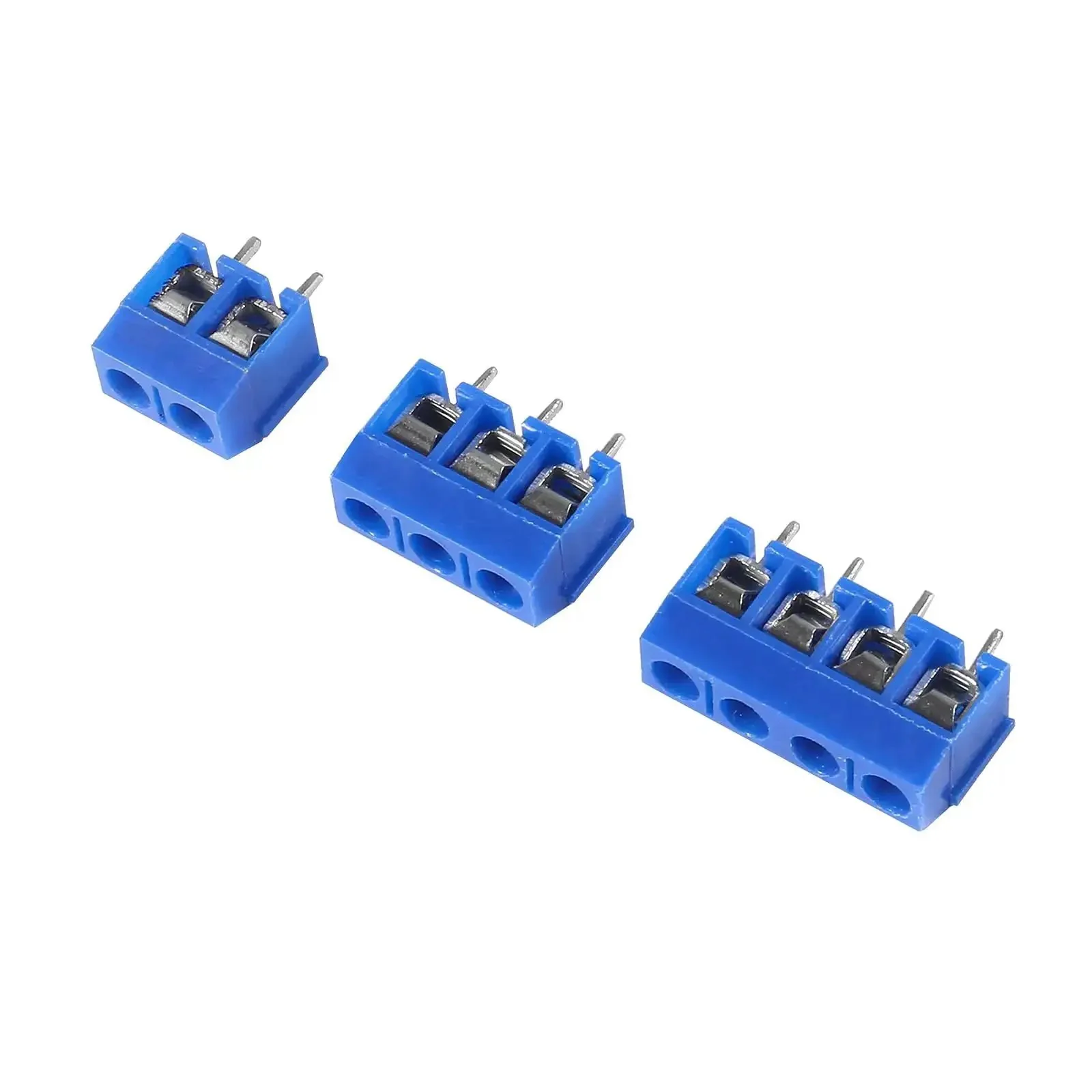 Fifty Piece 5.08mm Pitch PCB Mount Screw Terminal Block Connector Kit With 30 Two Pin 10 Three Pin And 10 Four Pin Units For Easy Wiring On 14 To 22 AWG - Image 5