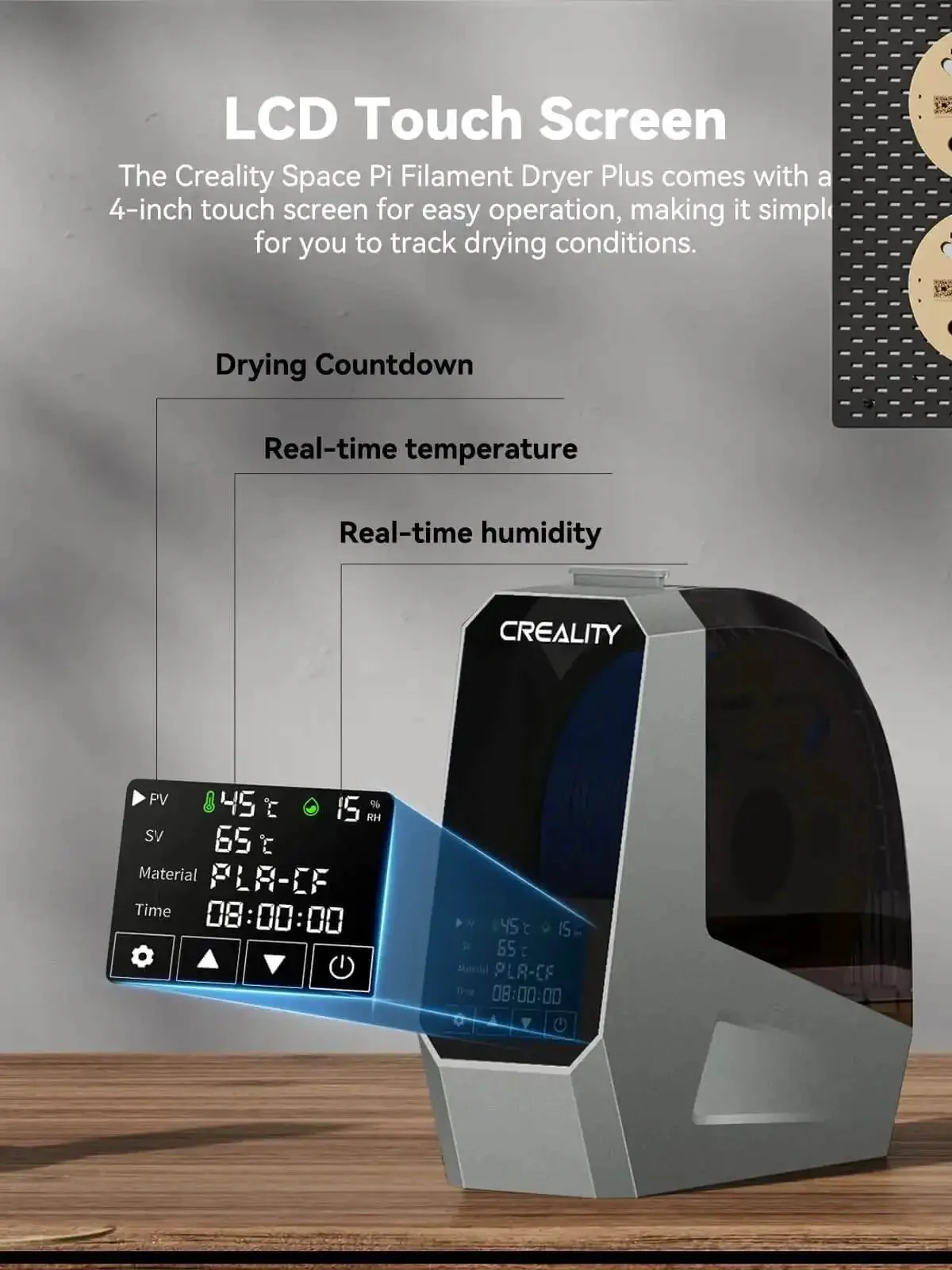 Filament Dryer And Storage Box With Double 360 Degree Heating Built In Fan And Touch Screen For 3D Printer Filaments Spool Holder Dehydrator For 1.75 2.85 3mm PLA PETG ABS TPU Nylon - Image 2