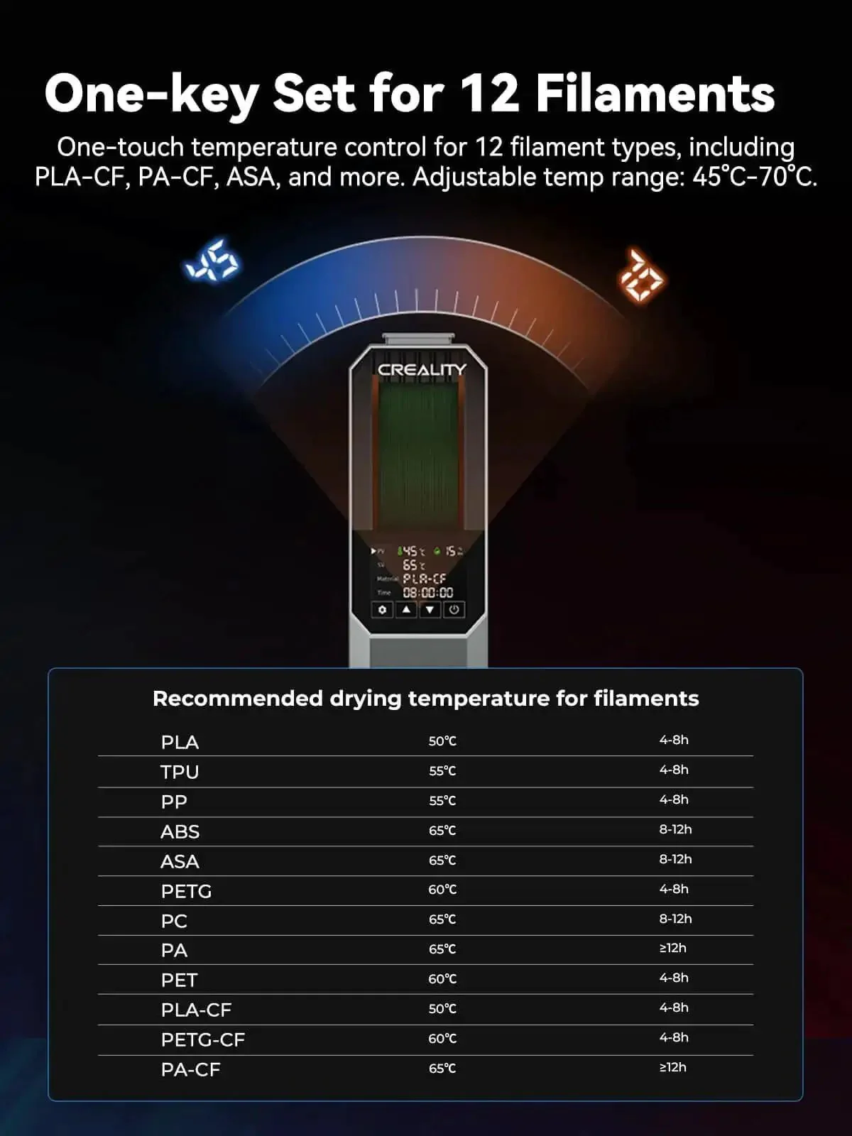 Filament Dryer And Storage Box With Double 360 Degree Heating Built In Fan And Touch Screen For 3D Printer Filaments Spool Holder Dehydrator For 1.75 2.85 3mm PLA PETG ABS TPU Nylon - Image 4