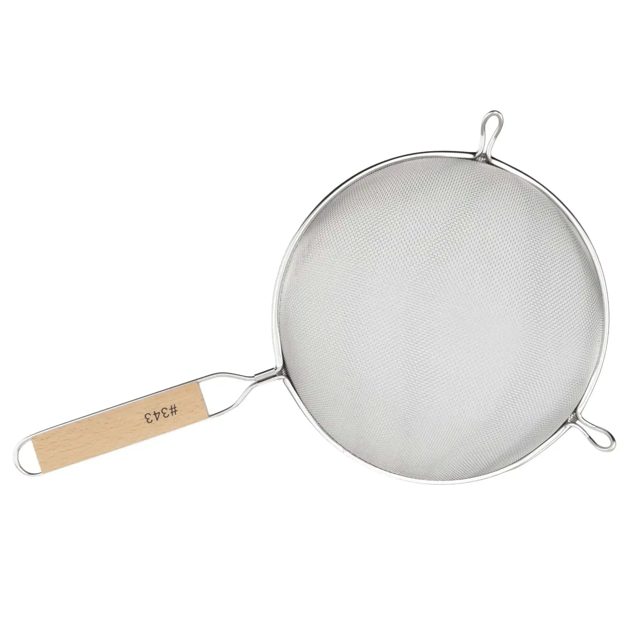 Fine Mesh Strainer 8 Inch Diameter With Deep Bowl In Stainless Steel Tan And Silver Handle Hanging Loop And Sturdy Wire Grip For Easy Mess Free Straining Pro Grade Kitchen Sifter For Home Or Light Commercial Use - Image 3