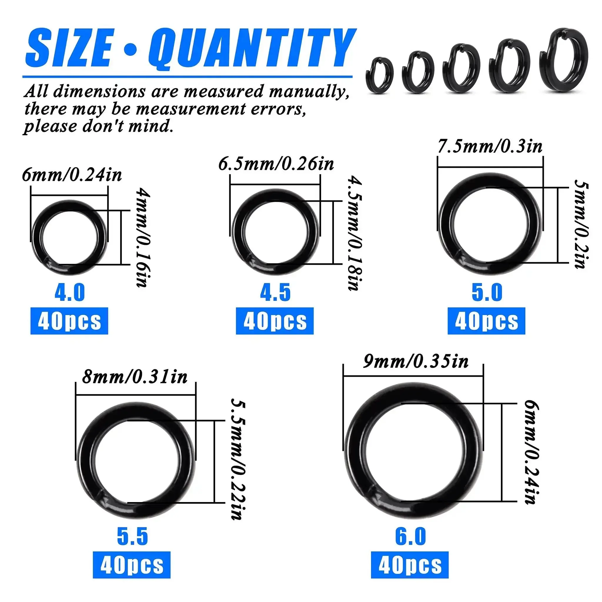 Fishing Split Rings Assortment Kit With 200 Pcs Stainless Steel Rings, Multi Size From 4.0 Mm To 6.0 Mm, Double Flat Wire Snap Rings, High Strength Lure Hook Connectors, Durable Tackle Box Essential - Image 8