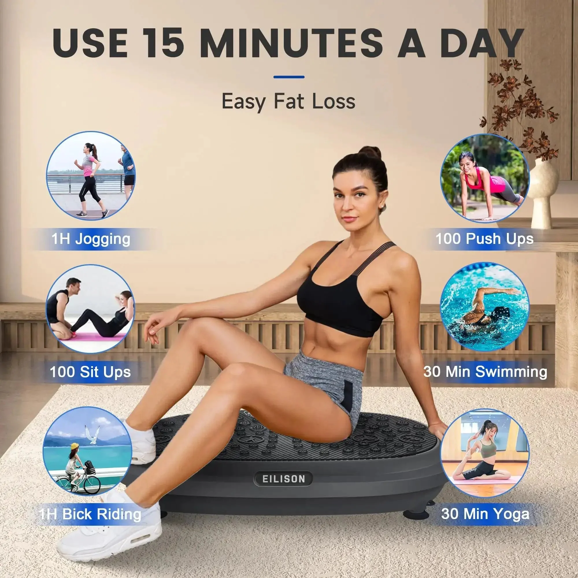 FitMaxx 3D XL Vibration Plate Exercise Machine For A Full Body Workout With Loop Bands, Acupressure Surface, And Lymphatic Drainage To Boost Weight Loss, Shaping, Recovery, And Fat Burning At Home - Image 6