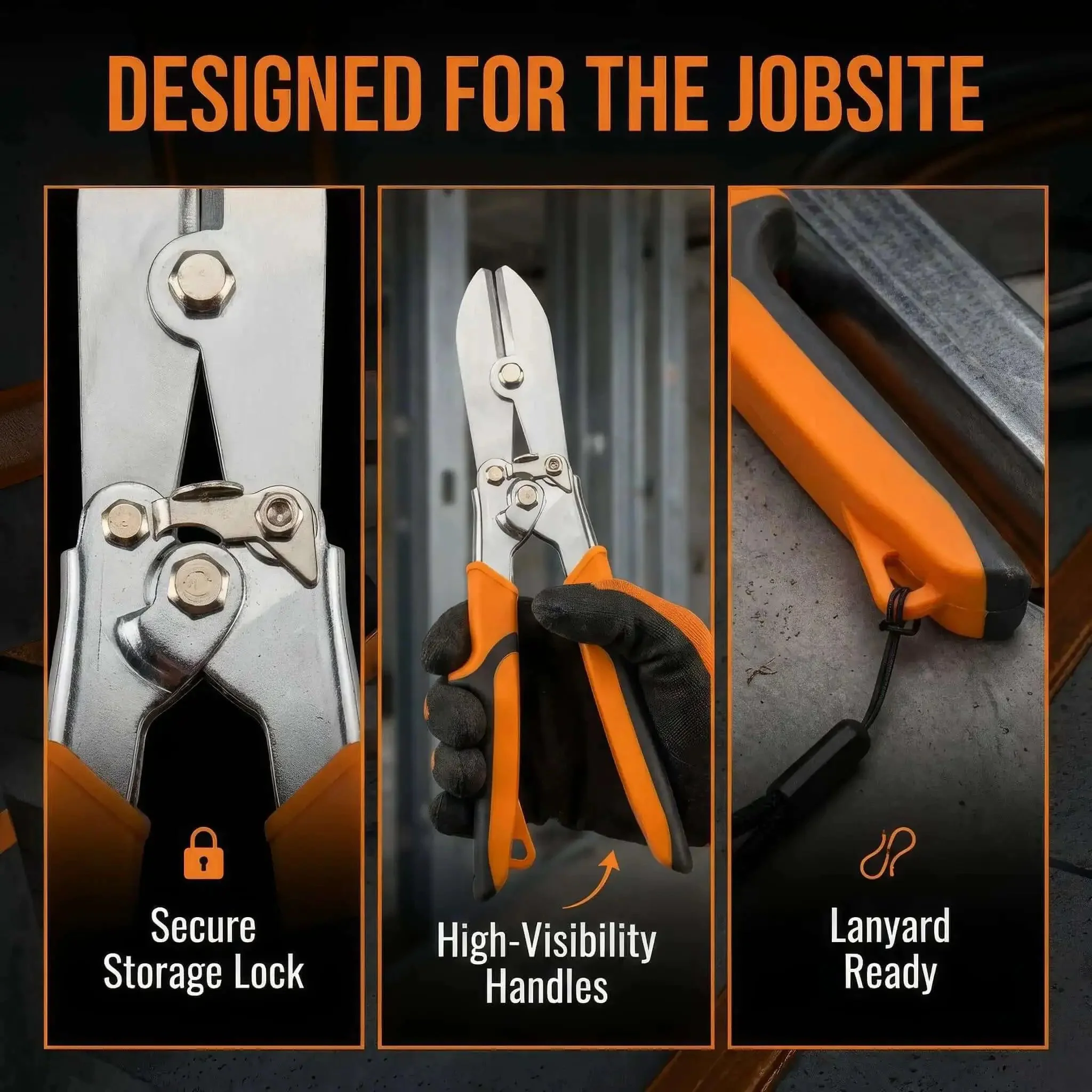 Five Blade Sheet Metal Crimp Tool With Ergonomic Grip For Gutters, Downspouts, Stove Pipe And Duct Work Crimps Twenty Gauge Steel And Twenty Eight Gauge Stainless With Five Hardened Heads - Image 2