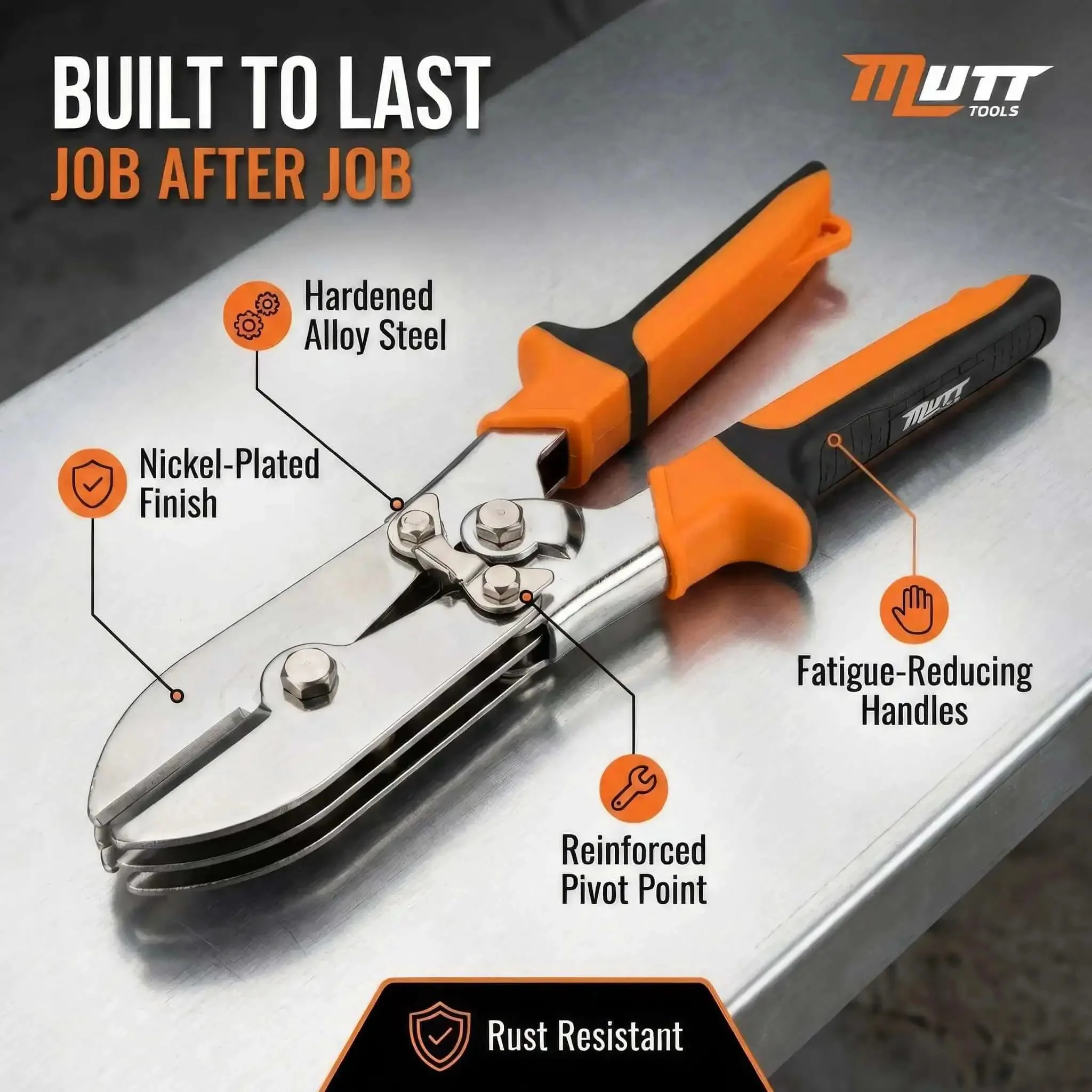 Five Blade Sheet Metal Crimp Tool With Ergonomic Grip For Gutters, Downspouts, Stove Pipe And Duct Work Crimps Twenty Gauge Steel And Twenty Eight Gauge Stainless With Five Hardened Heads - Image 5