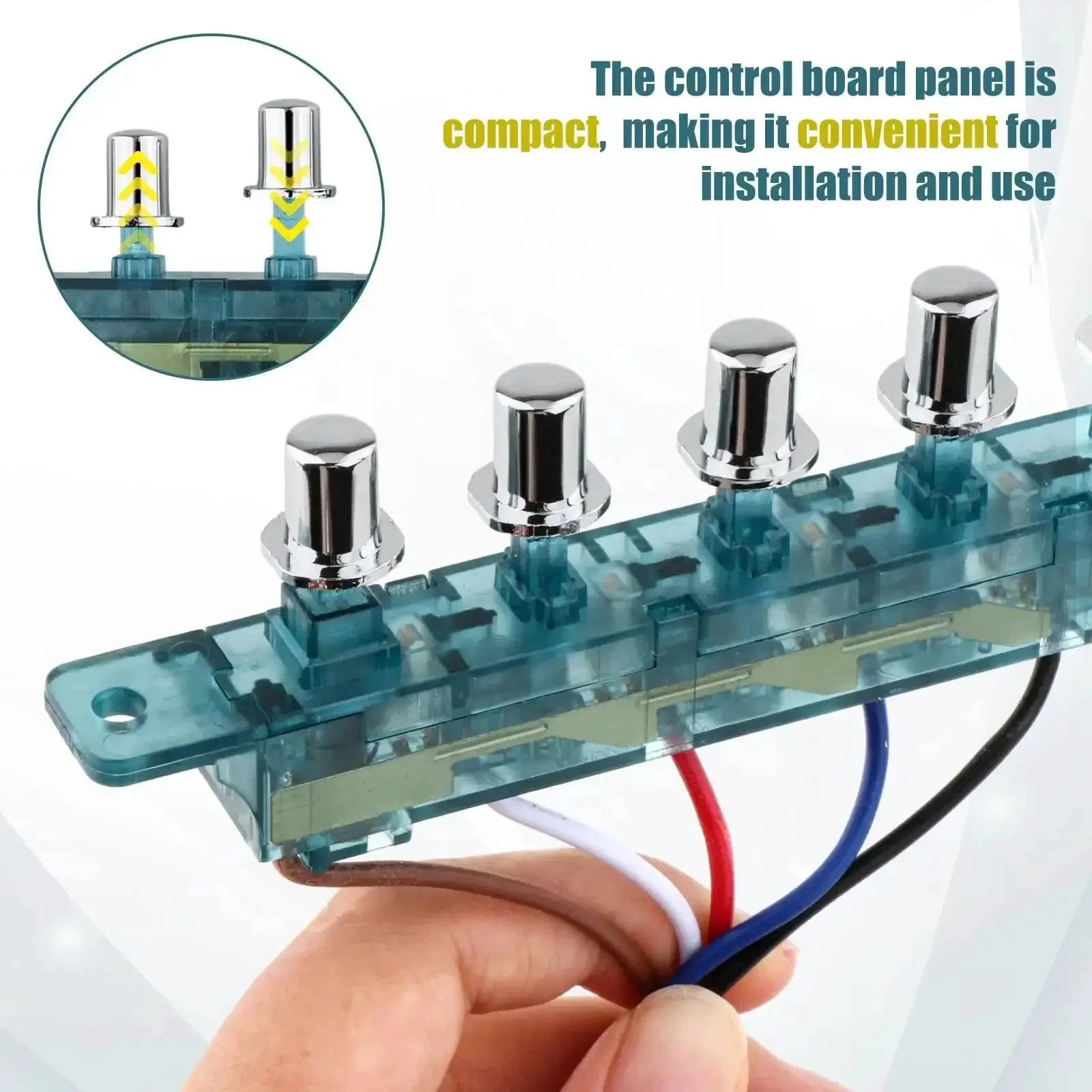 Five Button Range Hood Push Button Switch Replacement Panel DIY Friendly For Kitchen Appliances Universal Control Board Fits Traditional Range Hood Extractor Fans And Vent Hoods Easy Install Replacement Part For Home Kitchens - Image 3