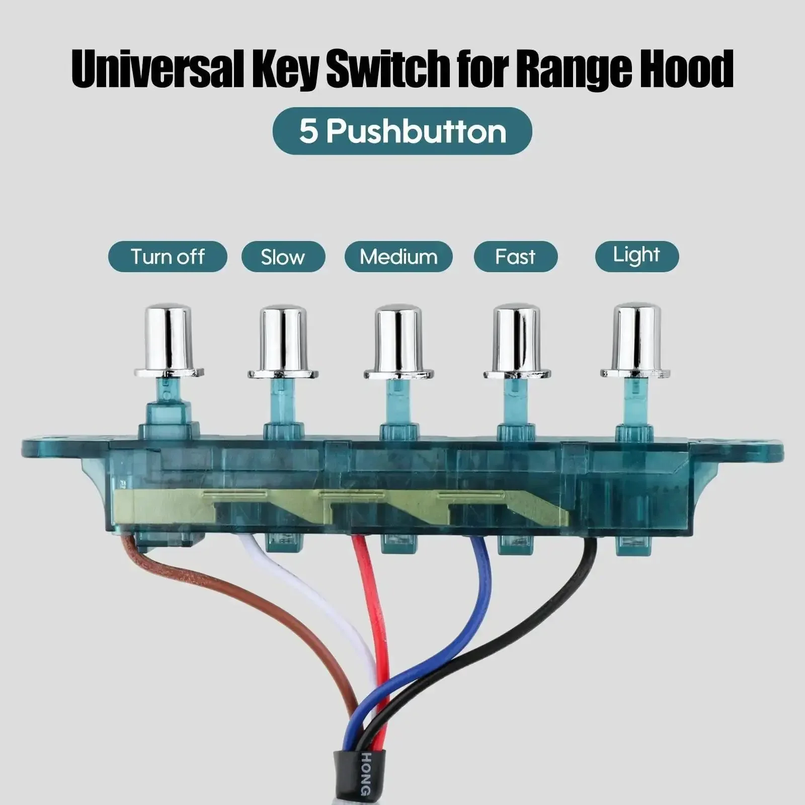 Five Button Range Hood Push Button Switch Replacement Panel DIY Friendly For Kitchen Appliances Universal Control Board Fits Traditional Range Hood Extractor Fans And Vent Hoods Easy Install Replacement Part For Home Kitchens - Image 4