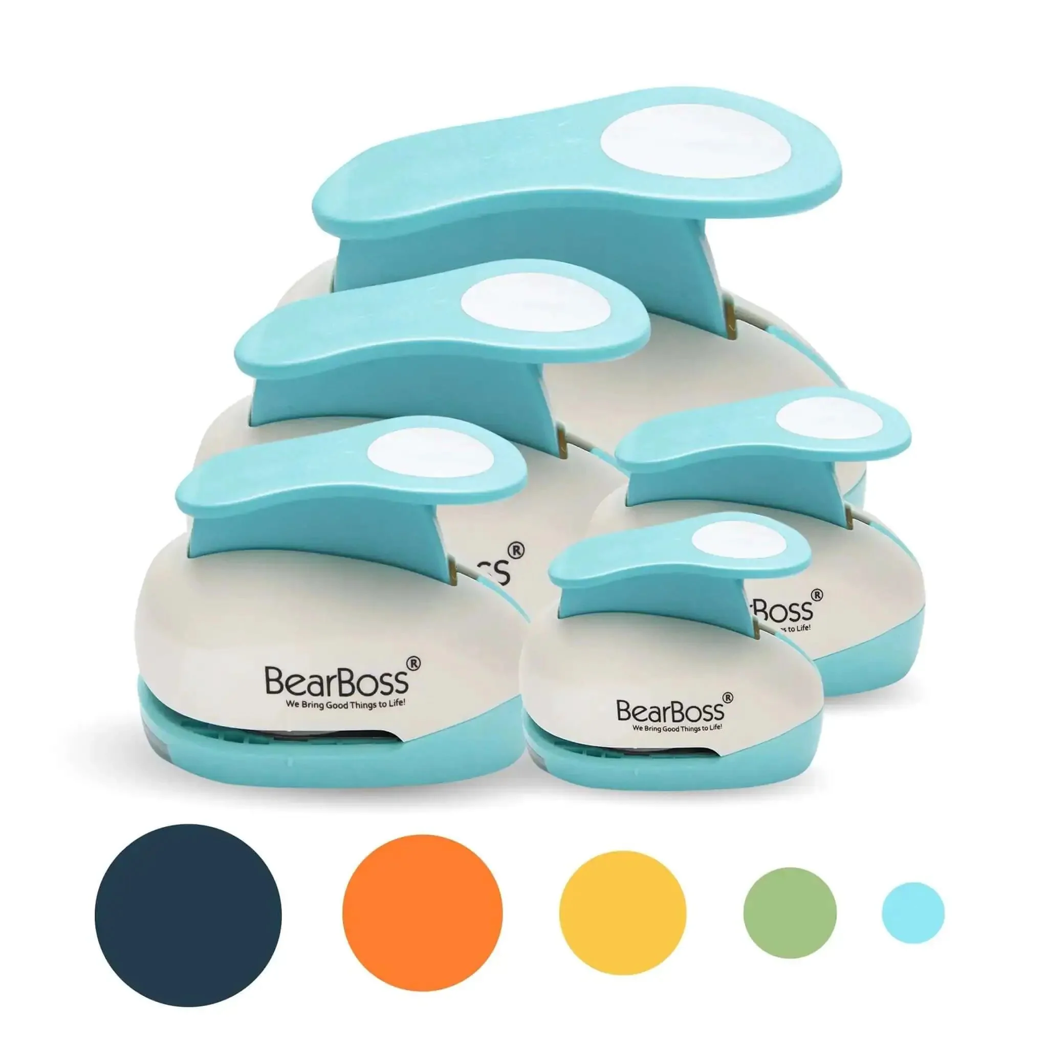 Five Circle Paper Punch Set For Scrapbooking And Card Making Ergonomic Spring Action Puncher For Effortless Crafting Includes Multiple Circle Sizes For DIY Albums Photos Crafts