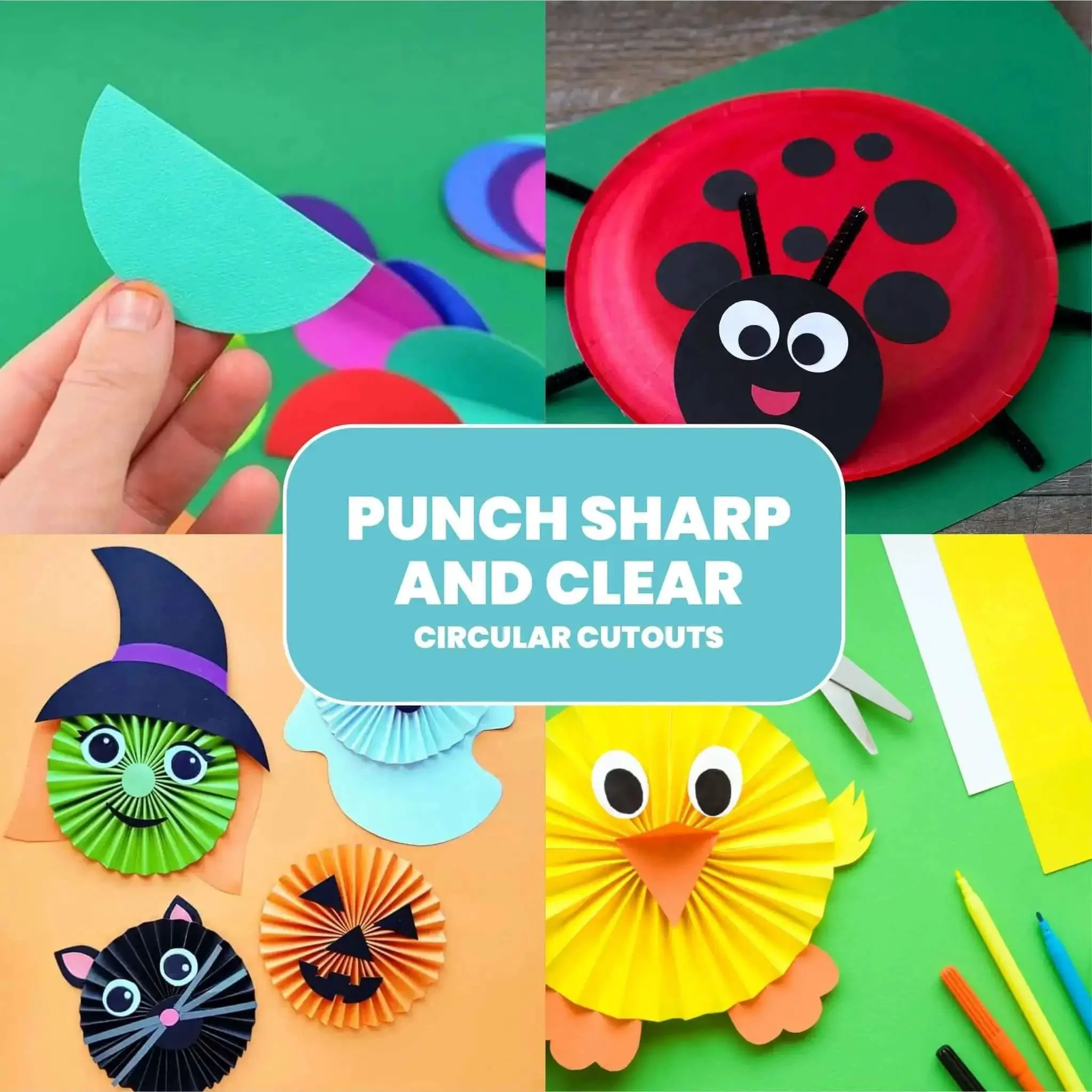 Five Circle Paper Punch Set For Scrapbooking And Card Making Ergonomic Spring Action Puncher For Effortless Crafting Includes Multiple Circle Sizes For DIY Albums Photos Crafts - Image 2