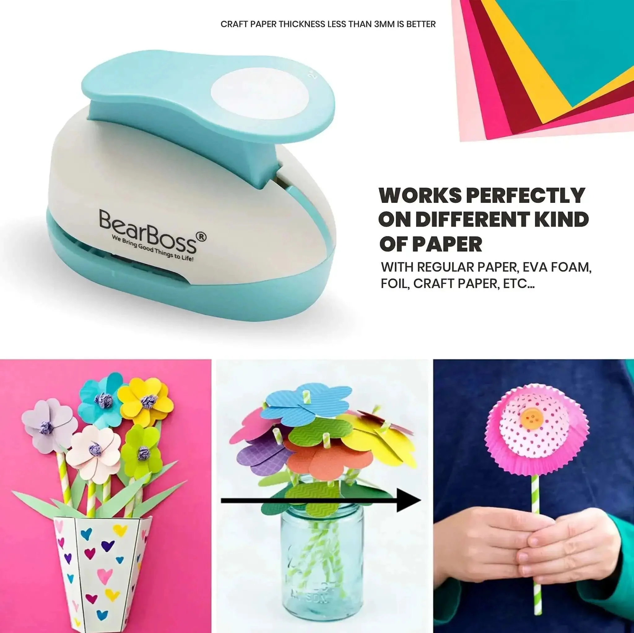 Five Circle Paper Punch Set For Scrapbooking And Card Making Ergonomic Spring Action Puncher For Effortless Crafting Includes Multiple Circle Sizes For DIY Albums Photos Crafts - Image 4