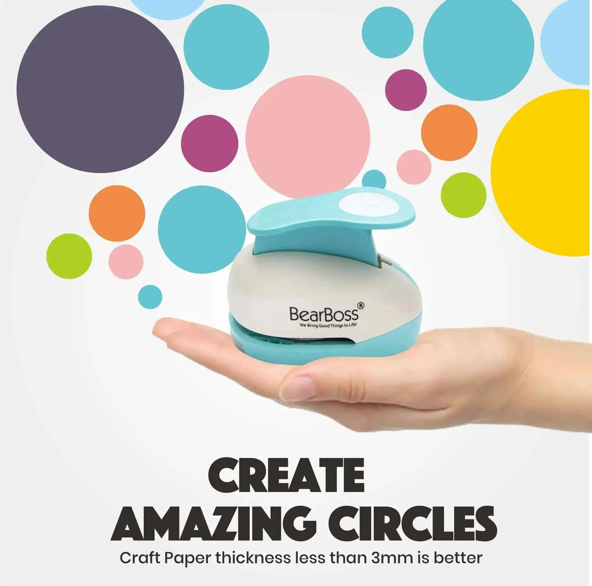 Five Circle Paper Punch Set For Scrapbooking And Card Making Ergonomic Spring Action Puncher For Effortless Crafting Includes Multiple Circle Sizes For DIY Albums Photos Crafts - Image 7