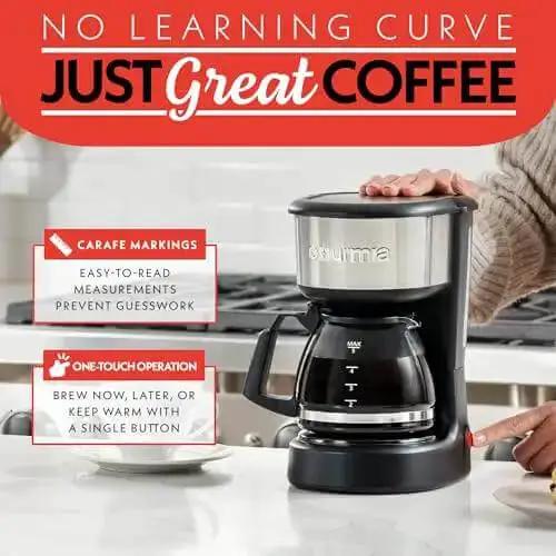 Five Cup Coffee Maker With One Touch Brew Pause And Serve Function Keeps Warm As You Sip Stainless Steel Accents Black Finish No Fuss Quick Mornings And Sharing Coffee - Image 7