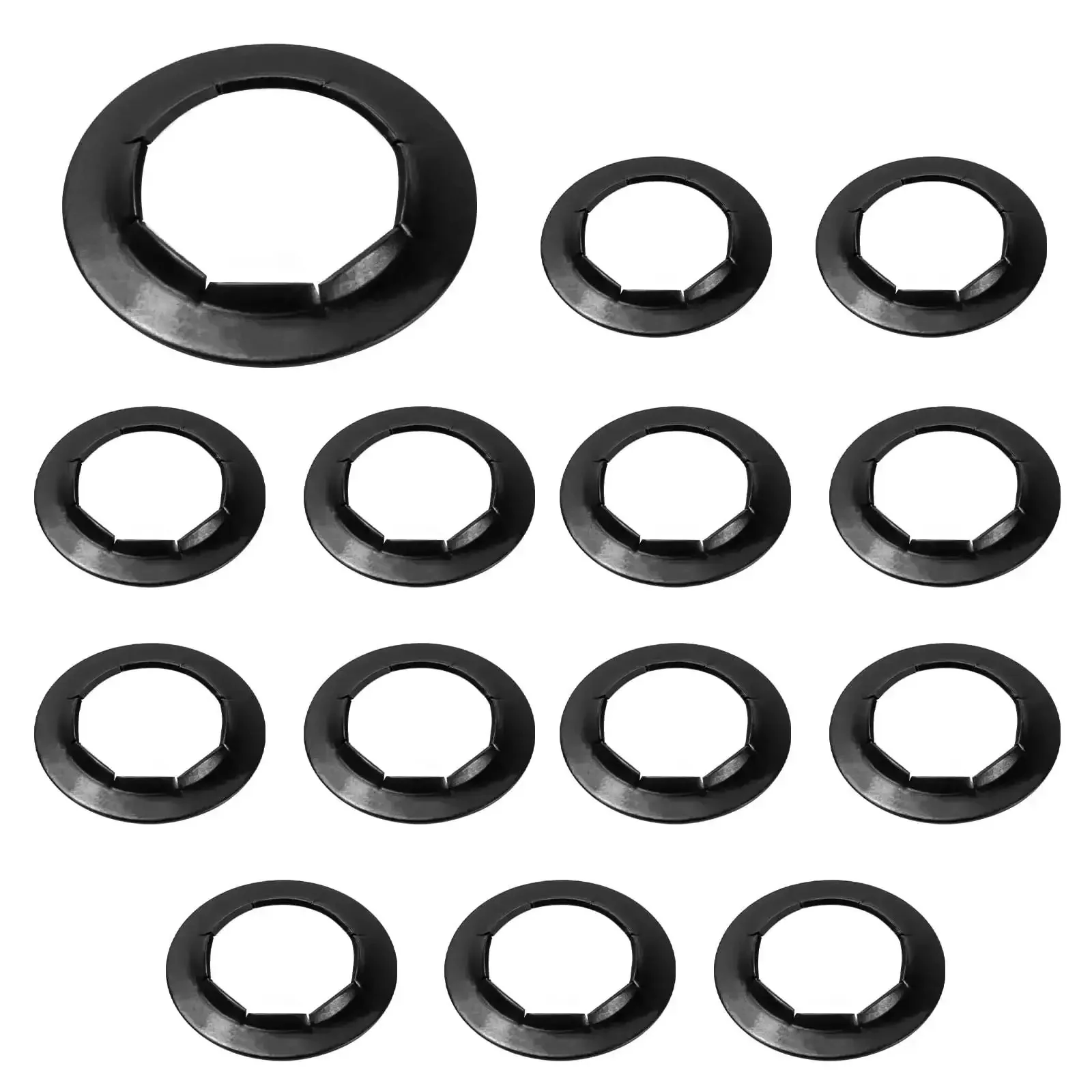 Five Eighth Inch Wheel Lock Washer Set 14 Pcs For Hand Truck Axle Rod Push Nuts Unthreaded Push Nut Locking Washers Phosphate And Oil Finish Beefy Heavy Duty Replacement