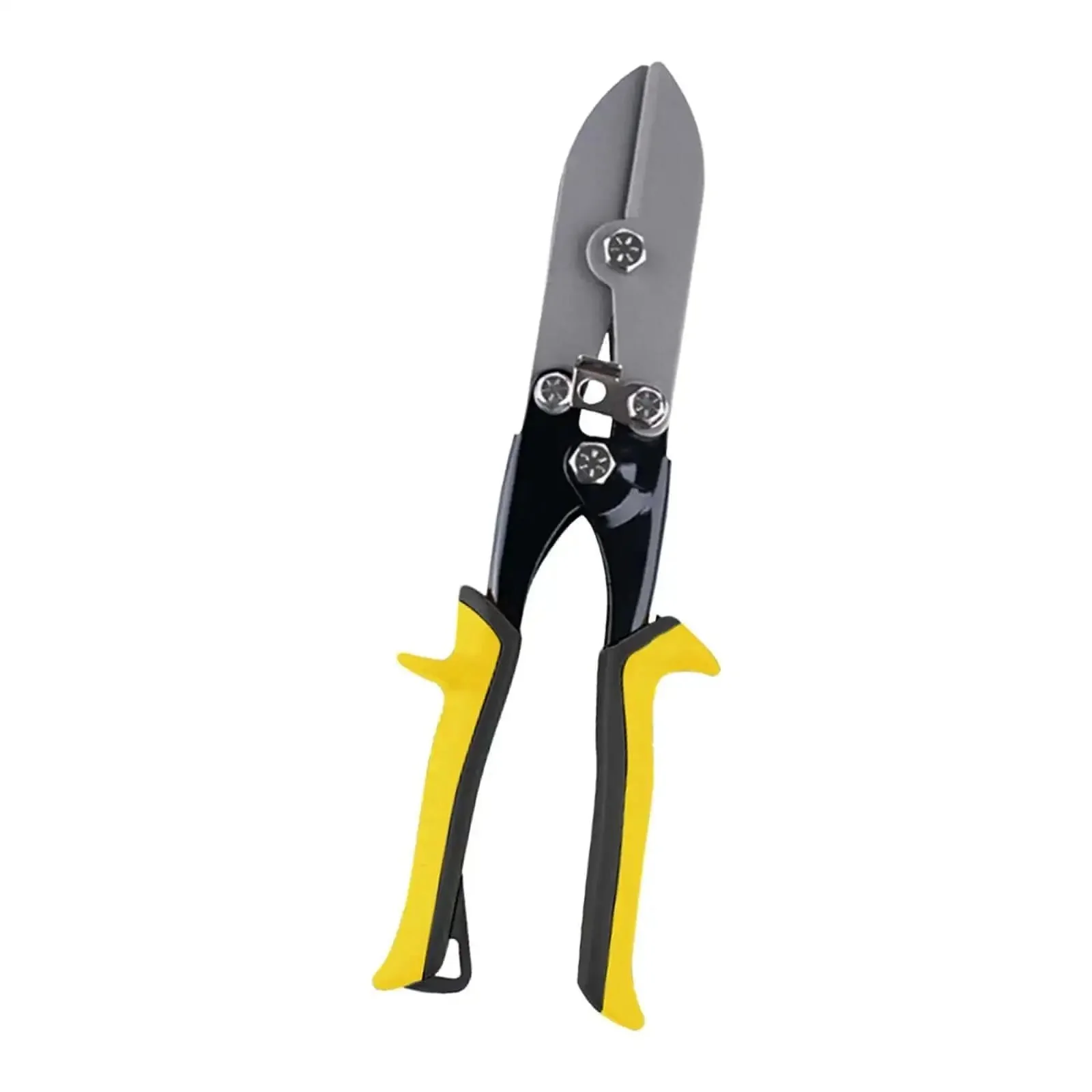Five Head Hand Crimper For Sheet Metal With Ergonomic Grip Lock And Spring Loaded Lever Carbon Steel Duct Gutter Crimp Tool For HVAC End Cap Pipe Home Workshop Yellow Handle - Image 2