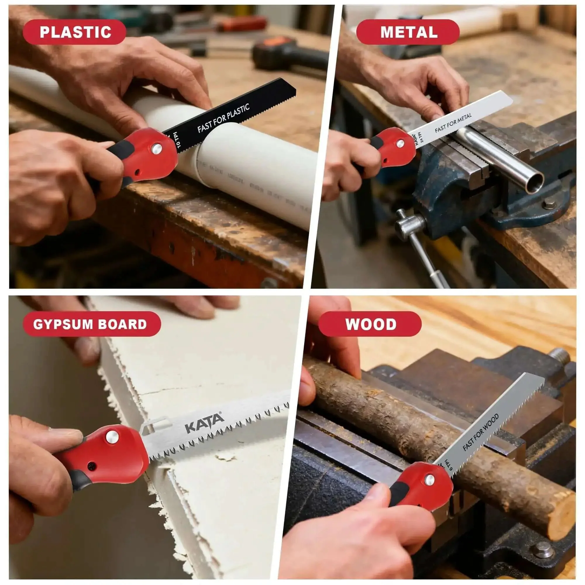 Five In One Folding Hand Saw For Drywall And More With Quick Change Blades Great For Sheetrock Plywood PVC And Metal Cutting Includes Canvas Bag Compact DIY Tool For Home Reno And Quick Fixes - Image 4
