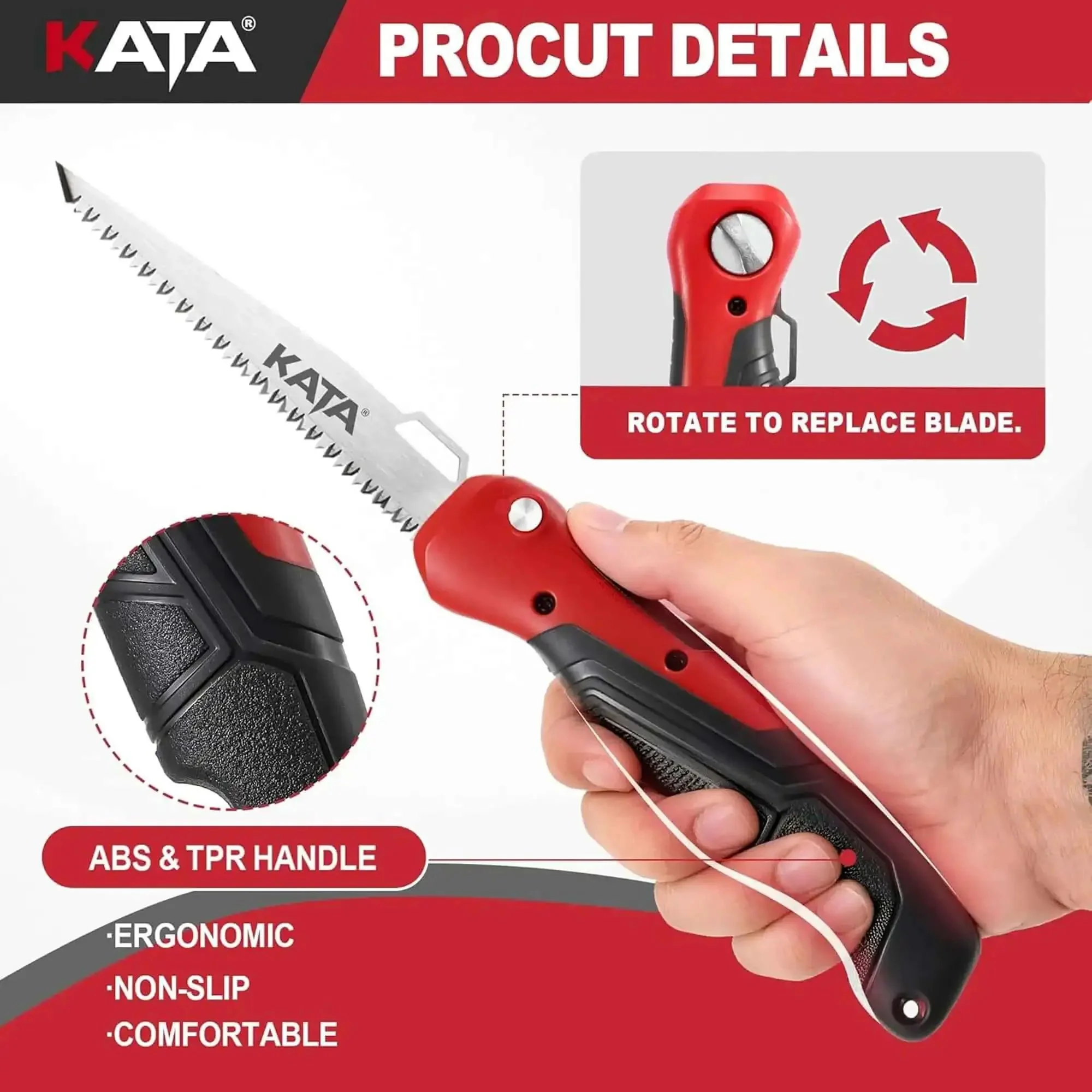 Five In One Folding Hand Saw For Drywall And More With Quick Change Blades Great For Sheetrock Plywood PVC And Metal Cutting Includes Canvas Bag Compact DIY Tool For Home Reno And Quick Fixes - Image 7