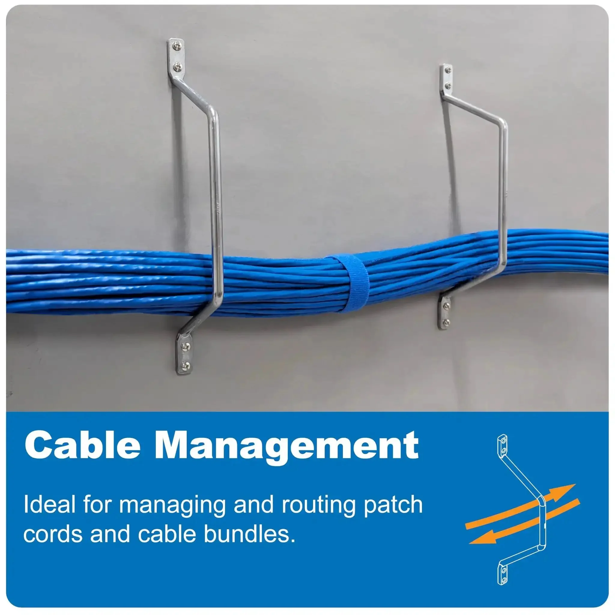 Five Inch Metal Cable D Ring Pack of Twenty Five for Horizontal and Vertical Wall Cable Organization Cable Hanger and Wire Loop for Structured Wiring with Durable Die Cast Aluminum Construction - Image 8