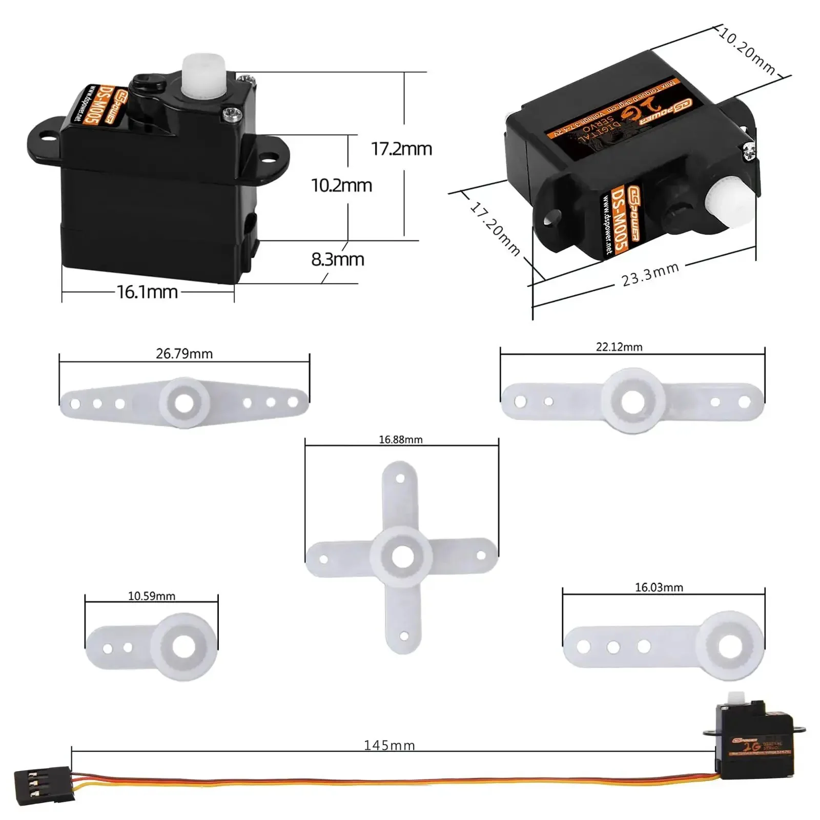 Five Pack 2G Plastic Gear Mini Servo Hobby Grade Digital Coreless Motor For RC Aircraft Drones Boats Cars And Robots 3.7V To 4.2V Quiet High Precision Ideal For Twenty Fourth Scale Models - Image 2