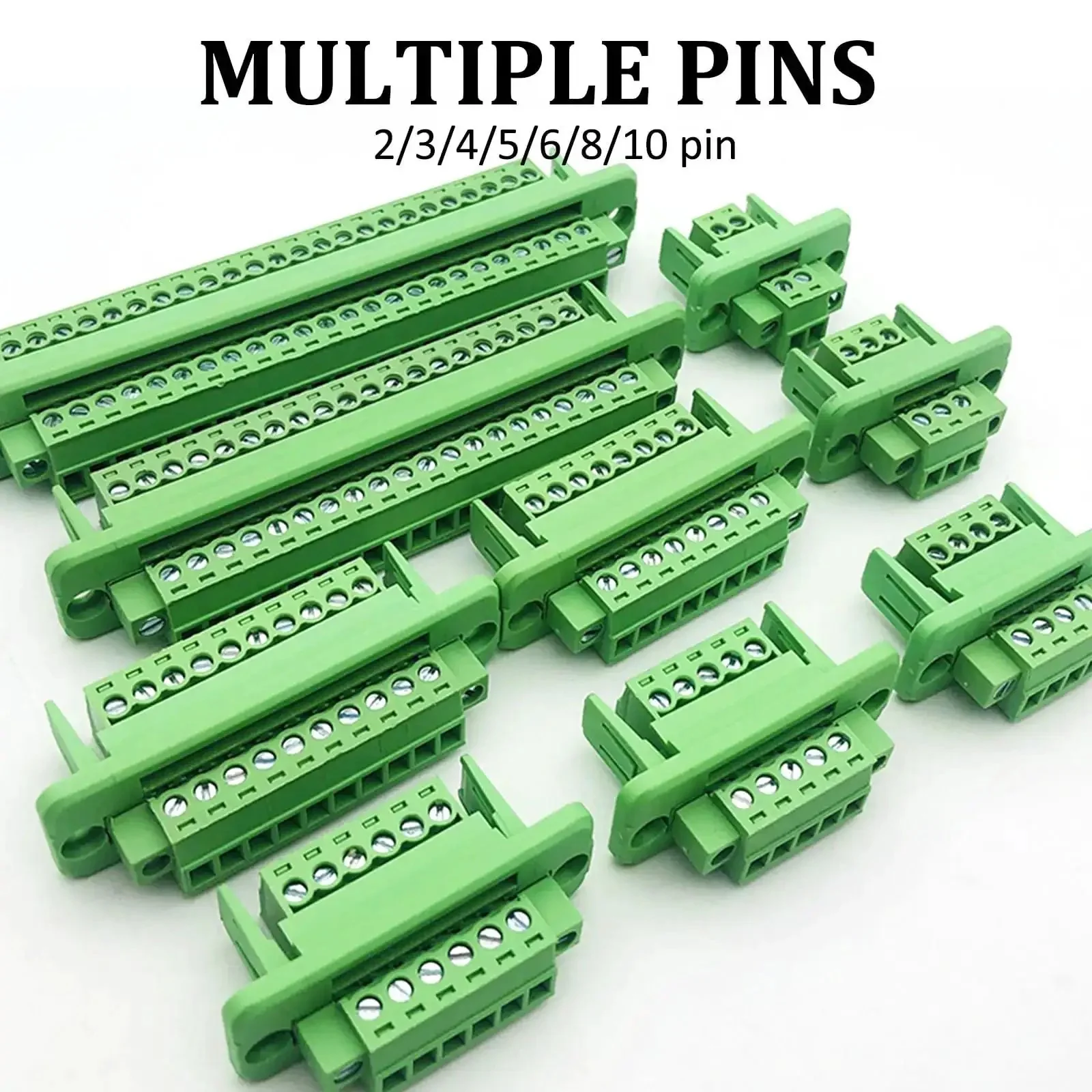 Five Pack 4 Pin Screw Terminal Block Connector With Through Wall Mount 3.81 Millimeter Pitch Beefy PA66 Flame Retardant Safe And Reliable 8 Amp At 300 Volt Fits 16 To 28 AWG Wires - Image 3