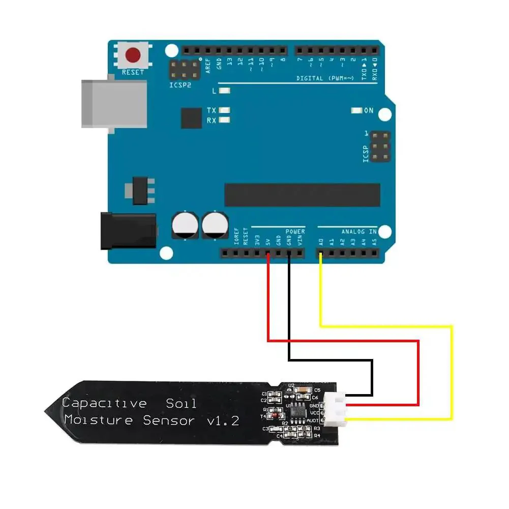 Five Pack Capacitive Analog Soil Moisture Sensor Modules 3.3 To 5.5V For Arduino And Raspberry Pi DIY Electronics Maker Friendly Corrosion Resistant Humidity Sensors For Smart Garden Projects - Image 4