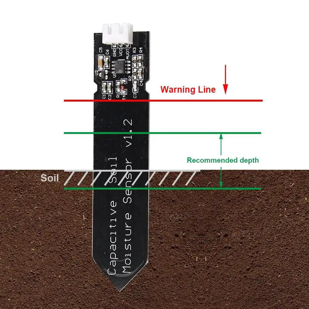 Five Pack Capacitive Analog Soil Moisture Sensor Modules 3.3 To 5.5V For Arduino And Raspberry Pi DIY Electronics Maker Friendly Corrosion Resistant Humidity Sensors For Smart Garden Projects - Image 5