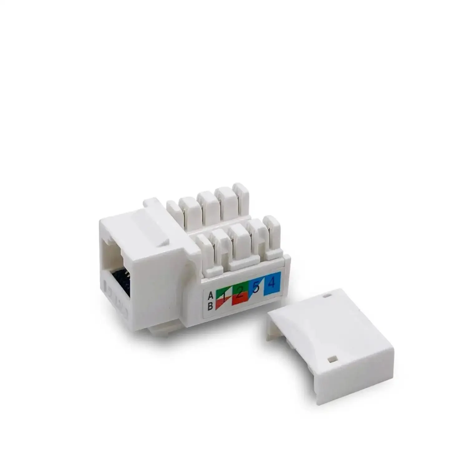 Five Pack Cat6 Keystone Jack Ethernet Wall Jack UL Listed Gold Plated RJ45 Contacts Color Coded For Easy Termination No Muss No Fuss Install Supports Cat5 Cat5e And Cat6 Cabling Compatible With Cat6 Network Couplers And Wall Mount Installations