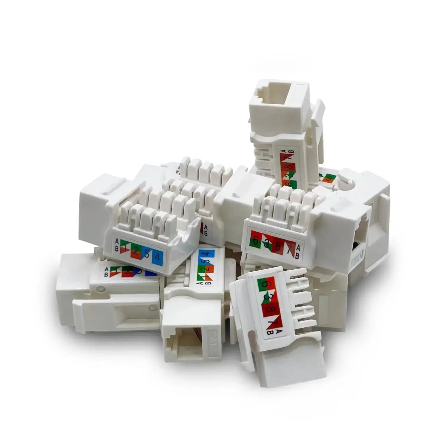 Five Pack Cat6 Keystone Jack Ethernet Wall Jack UL Listed Gold Plated RJ45 Contacts Color Coded For Easy Termination No Muss No Fuss Install Supports Cat5 Cat5e And Cat6 Cabling Compatible With Cat6 Network Couplers And Wall Mount Installations - Image 5