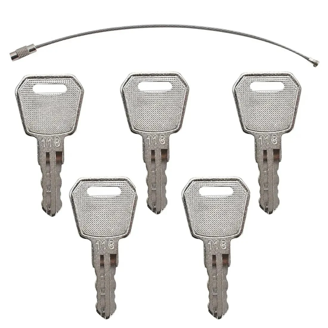 Five Pack Ignition Keys 1115-500016-00 Marked 118 Replacement For Electric Pallet Jacks Models E30 EZ30 EPT20-15ET EPT20-18EA ES10 JX1 JX2 Direct Replacement And Easy To Use For Fast Turnaround