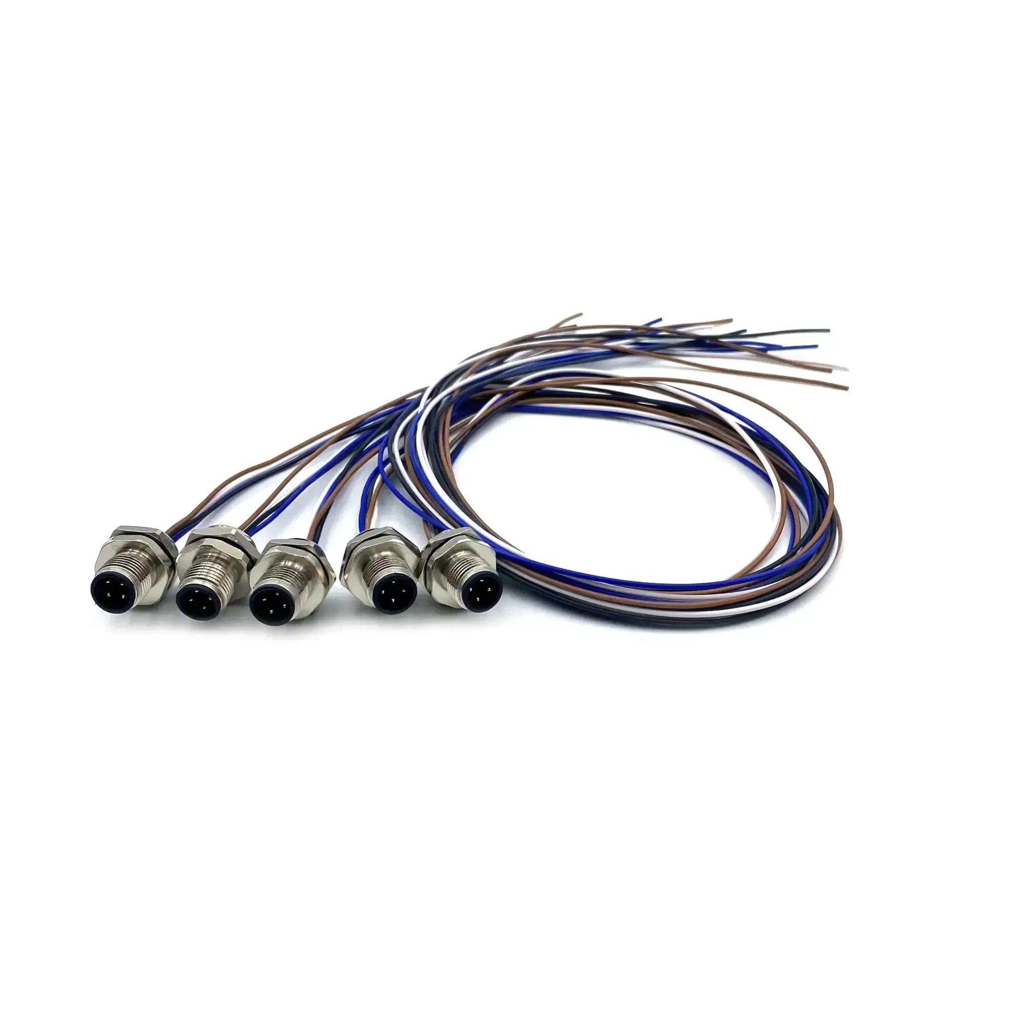 Five Pack M12 4 Pin A Code Male Connector Cable For IP67 Back Mount Unshielded Straight Aviation Socket Sensor Receptacle 250V 4A 0.5 Meter Cable Assembly With Durable Weatherproof Design - Image 3