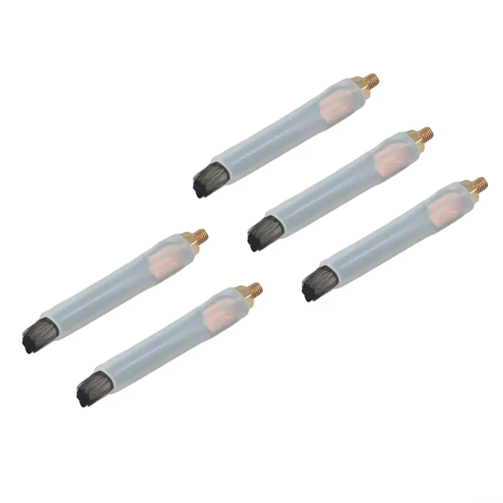 Five Pack M6 Welding Brushes For Seam Bead Cleaning And Joint Prep With Tough As Nails Carbon Fiber Conductive Brush Heads And Silicone Sleeve Acid Alkali Resistant Polisher Cleaner Tool 80mm Bristle Length For Industrial Welding