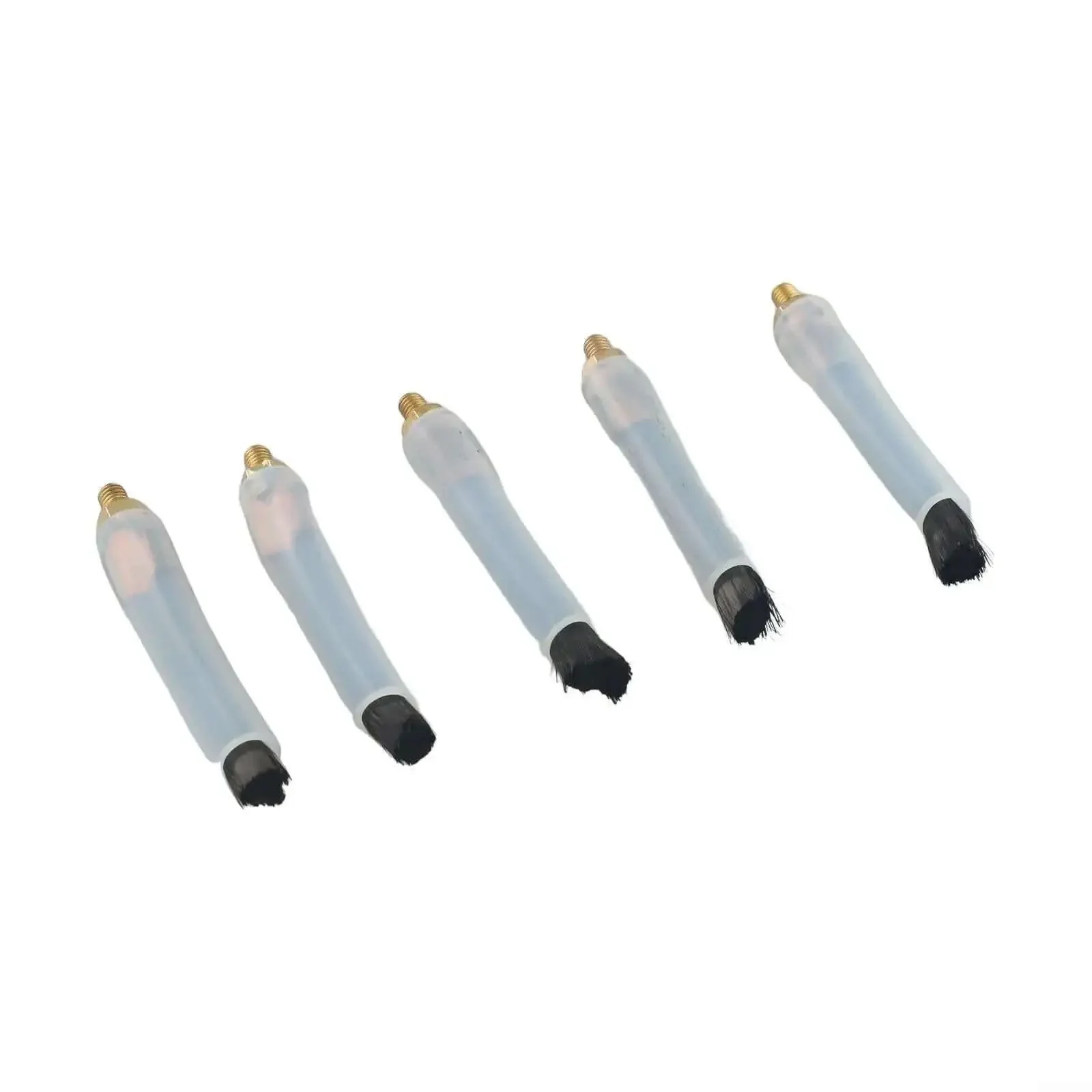 Five Pack M6 Welding Brushes For Seam Bead Cleaning And Joint Prep With Tough As Nails Carbon Fiber Conductive Brush Heads And Silicone Sleeve Acid Alkali Resistant Polisher Cleaner Tool 80mm Bristle Length For Industrial Welding - Image 6