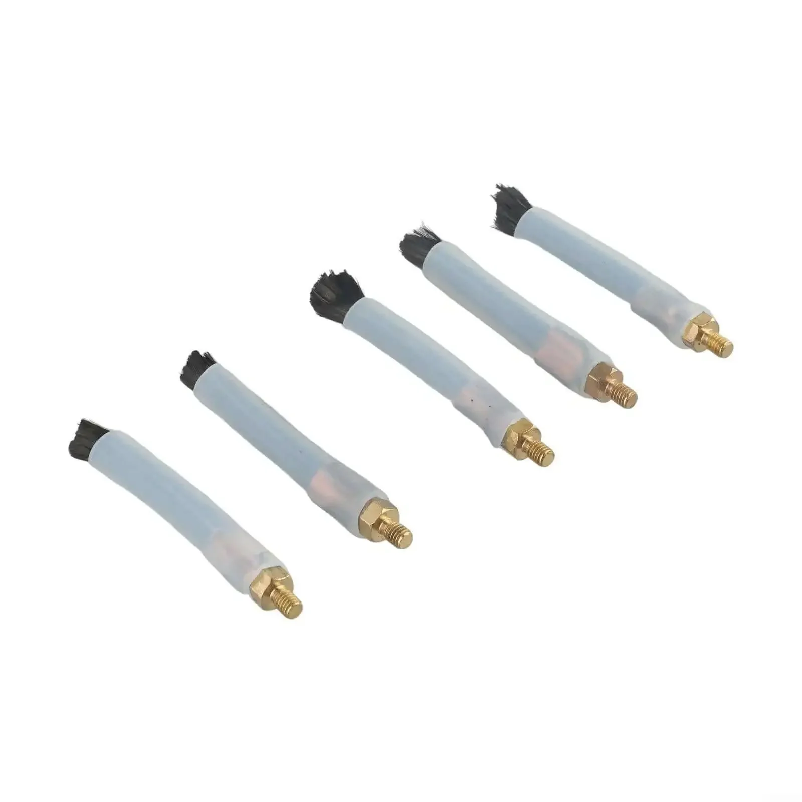 Five Pack M6 Welding Brushes For Seam Bead Cleaning And Joint Prep With Tough As Nails Carbon Fiber Conductive Brush Heads And Silicone Sleeve Acid Alkali Resistant Polisher Cleaner Tool 80mm Bristle Length For Industrial Welding - Image 7