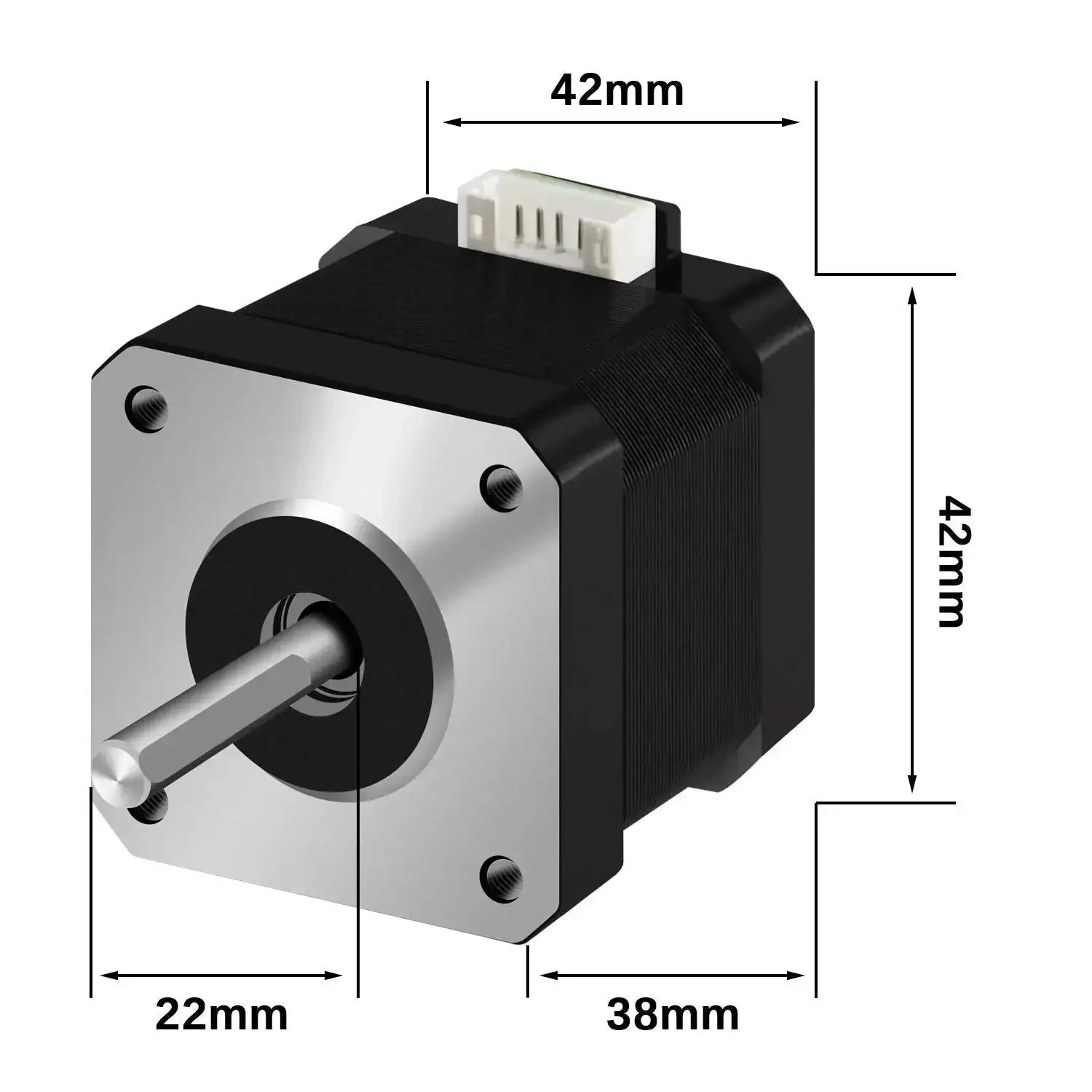 Five Pack Nema 17 Stepper Motors 17HS4401 Two Phase Bipolar 1.5A 59.5oz.in 42x42x38mm 4 Wire Cable One Meter For 3D Printers Beefy Torque Quiet Performance Great For DIY CNC Projects And 3D Printers Seeking Smooth Quiet High Precision Motion - Image 3