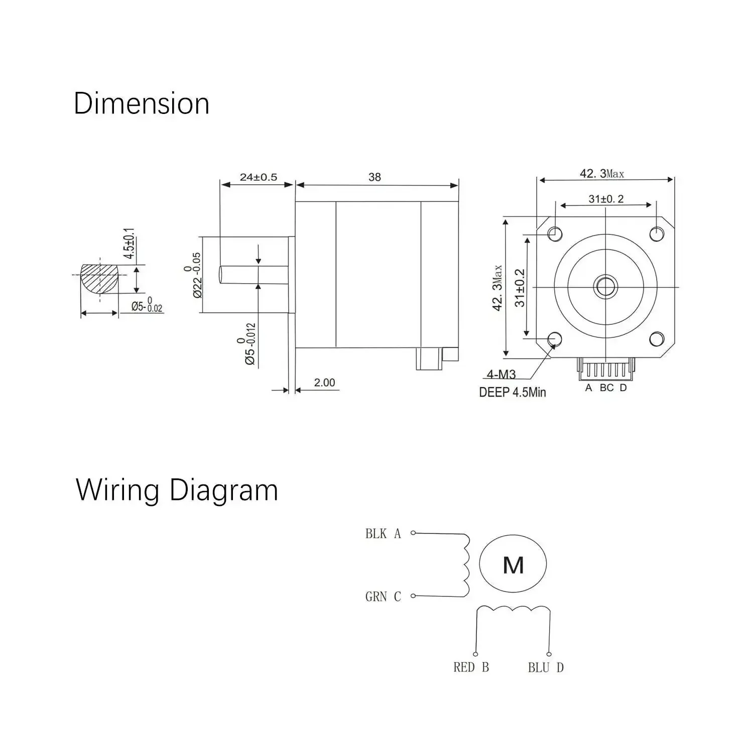 Five Pack Nema 17 Stepper Motors 17HS4401 Two Phase Bipolar 1.5A 59.5oz.in 42x42x38mm 4 Wire Cable One Meter For 3D Printers Beefy Torque Quiet Performance Great For DIY CNC Projects And 3D Printers Seeking Smooth Quiet High Precision Motion - Image 6