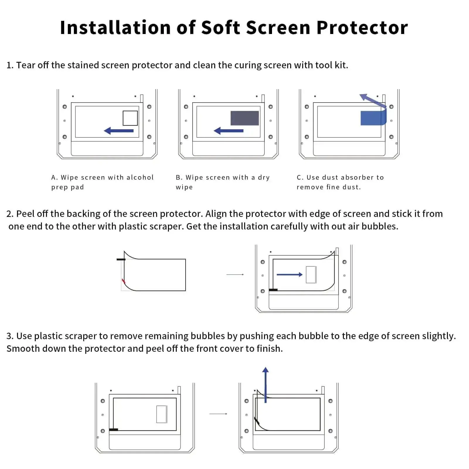Five Pack Screen Protector For Anycubic Photon Mono 4 And Ultra Resin 3D Printers Ultra Clear Film With Over 95 Percent Transmittance And A Breeze To Install Keeps LCD Safe And Prolongs Screen Life - Image 3