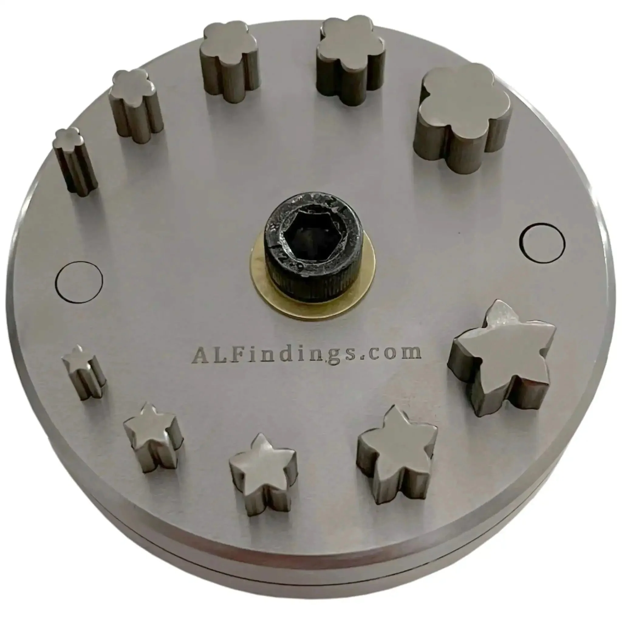 Five Petal Flower Disc Cutter Set Of Ten For Jewelry Making And Metalworking, 5mm To 16mm Diameter, Includes Allen Key For Spacing And Clamping, Premium Grade Material, Ideal For Crafting Delicate Metal Flower Details - Image 3