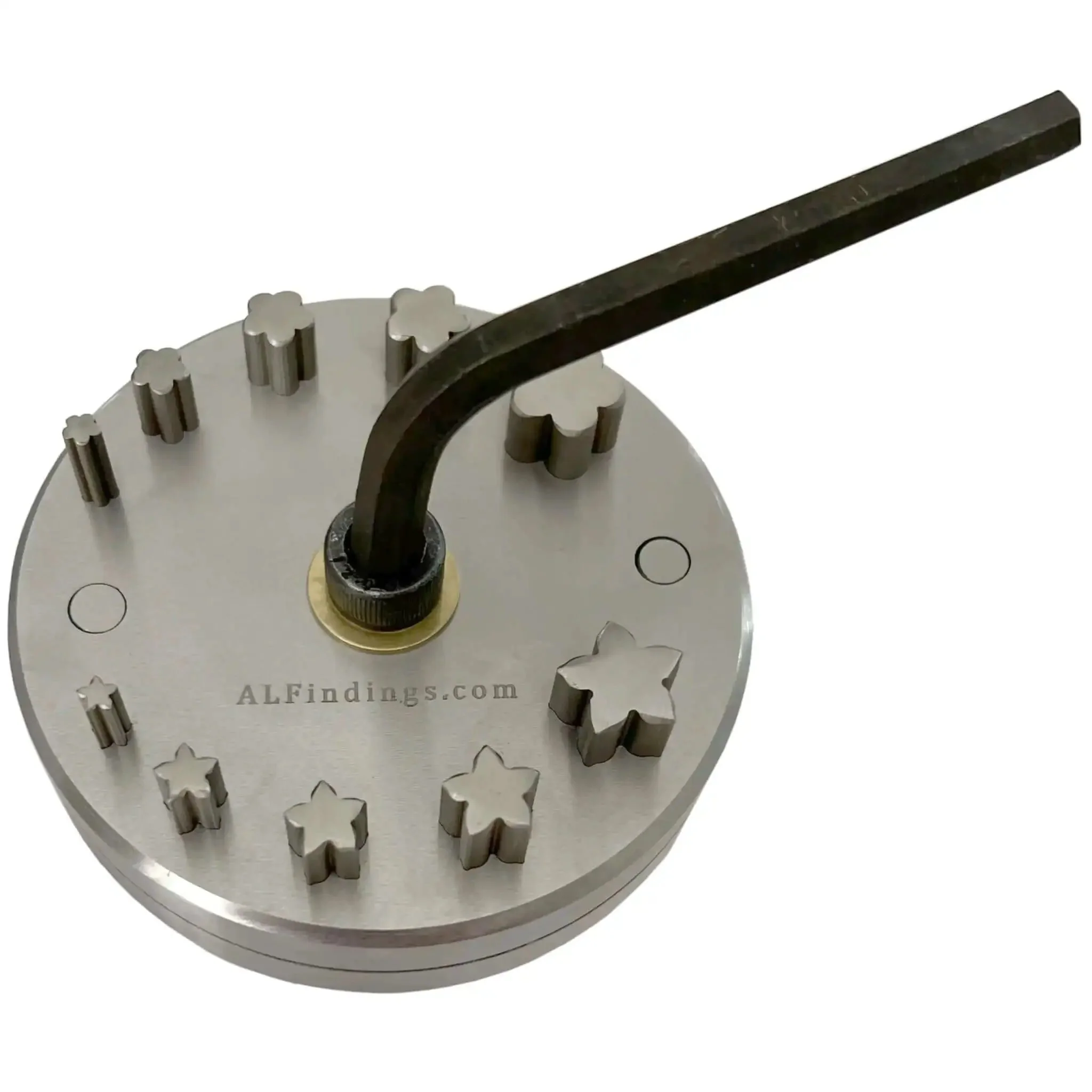 Five Petal Flower Disc Cutter Set Of Ten For Jewelry Making And Metalworking, 5mm To 16mm Diameter, Includes Allen Key For Spacing And Clamping, Premium Grade Material, Ideal For Crafting Delicate Metal Flower Details - Image 4