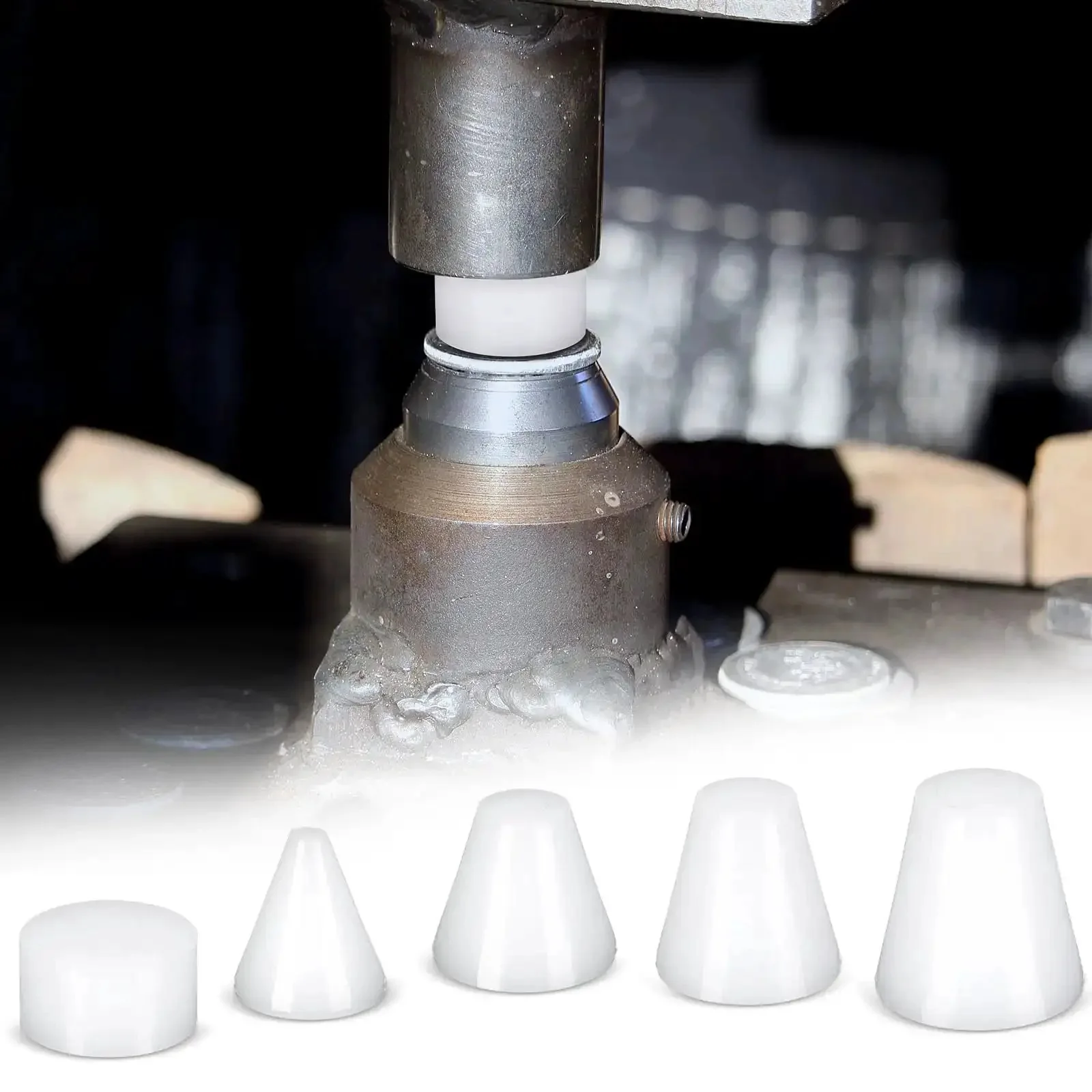 Five Piece Coin Ring Making Tools Folding Cone Set Including One Quarter Inch One Half Inch Five Eighths Inch And Three Fourths Inch Dies With Spacer Disc For Deep Mold Casting And Precise Hole Expansion In Jewelry Making Gear Must Have