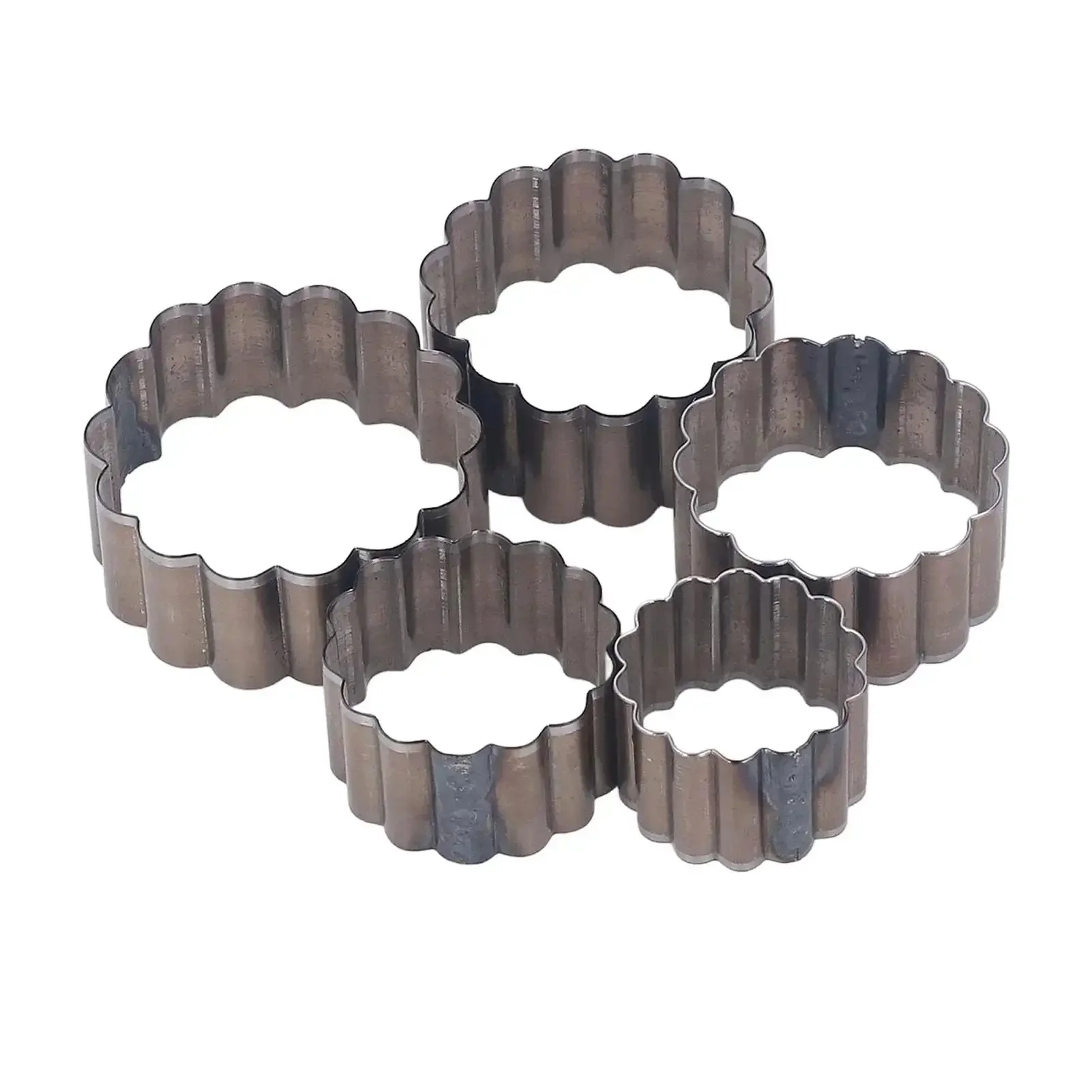 Five Piece Flower Shaped Leather Cutter Set With Alloy Steel Hollow Punch Tools Ranging From 30mm To 50mm Perfect For Handmade DIY Leather Craft And Leatherworking Projects