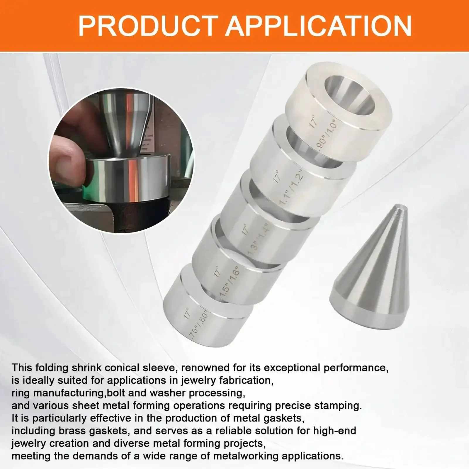 Five Piece Folding And Reduction Die Set With Heavy Duty Stainless Steel Stabilizer And Folding Cone Dies For Coin Making Pro Level Metal Forming Kit For Stable Smooth Blank Production - Image 7