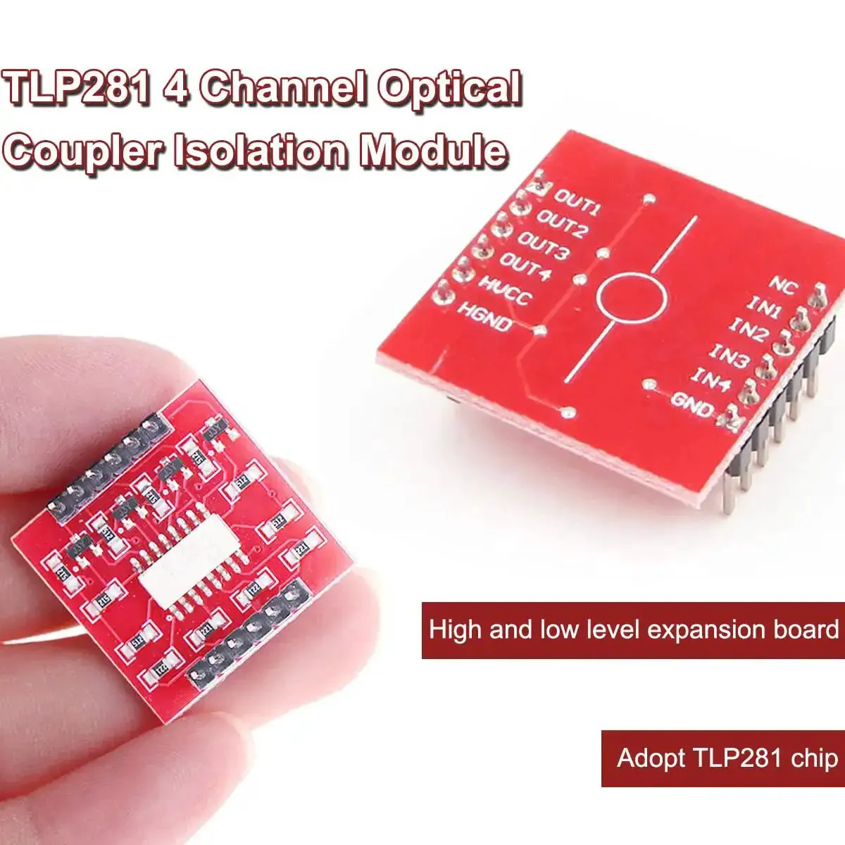 Five-Piece Four-Channel Optocoupler Isolation Module With TLP281 ICs For Arduino Easy Low-Level To High-Level Control Four Channel Breakout Board For Isolated Switching HV Up To 24V Great For Prototyping And DIY Projects For Arduino Hobbyists - Image 3