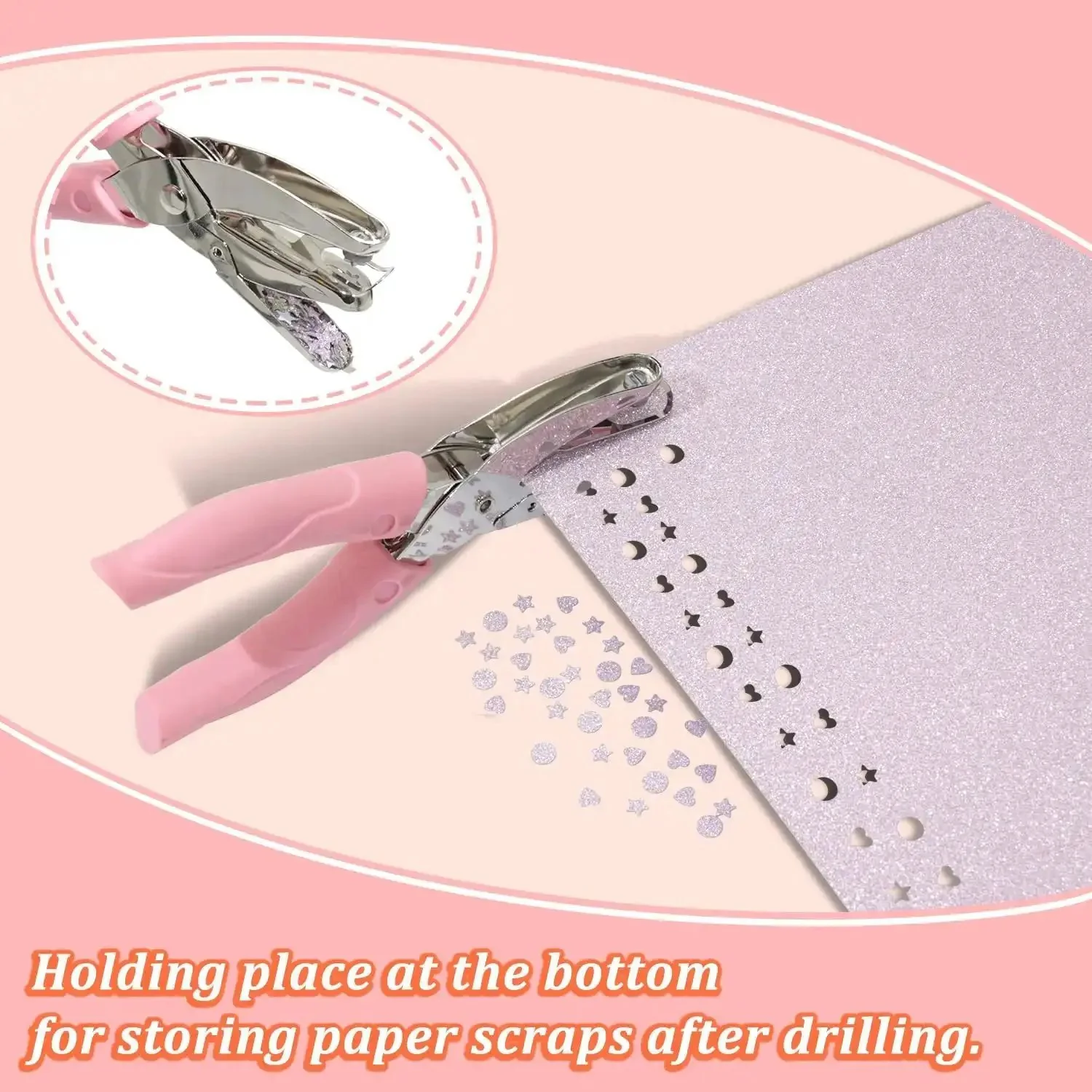 Five Piece Handheld Paper Punch Set With Plastic Handle, Metal Tag Punches For Heart, Circle, Star Shapes, DIY Craft Tags, Easy Hole Puncher Kit For Scrapbooking, Card Making, And Gift Tags - Image 5
