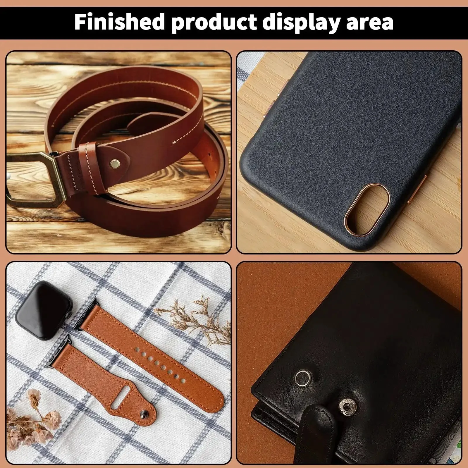 Five Piece Leather Hole Punch Set With Round Cutter Kit For DIY Crafting Tools Includes Five Hole Sizes For Leather Fabric Paper Belts And Watch Bands With Handy Easy Grip Hollow Punches For Clean Precise Holes - Image 2