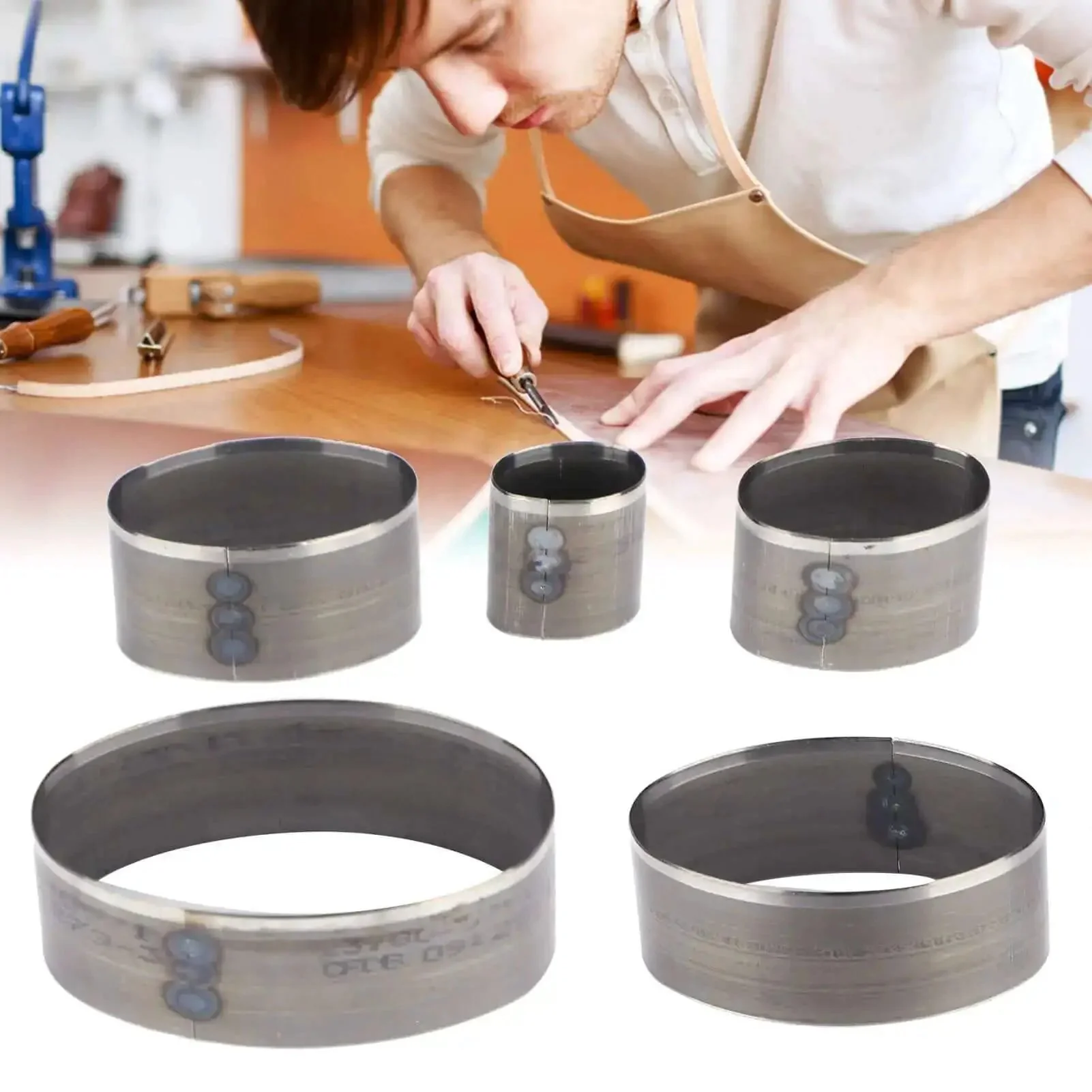 Five Piece Leather Punch Die Set For DIY Leather Crafting Includes 10x20mm And 16x22mm Oval Hole Punches Hollow Cutter Kit Pro Grade High Carbon Steel Tools For Quick Precise Leather Cutting And Stamping - Image 9