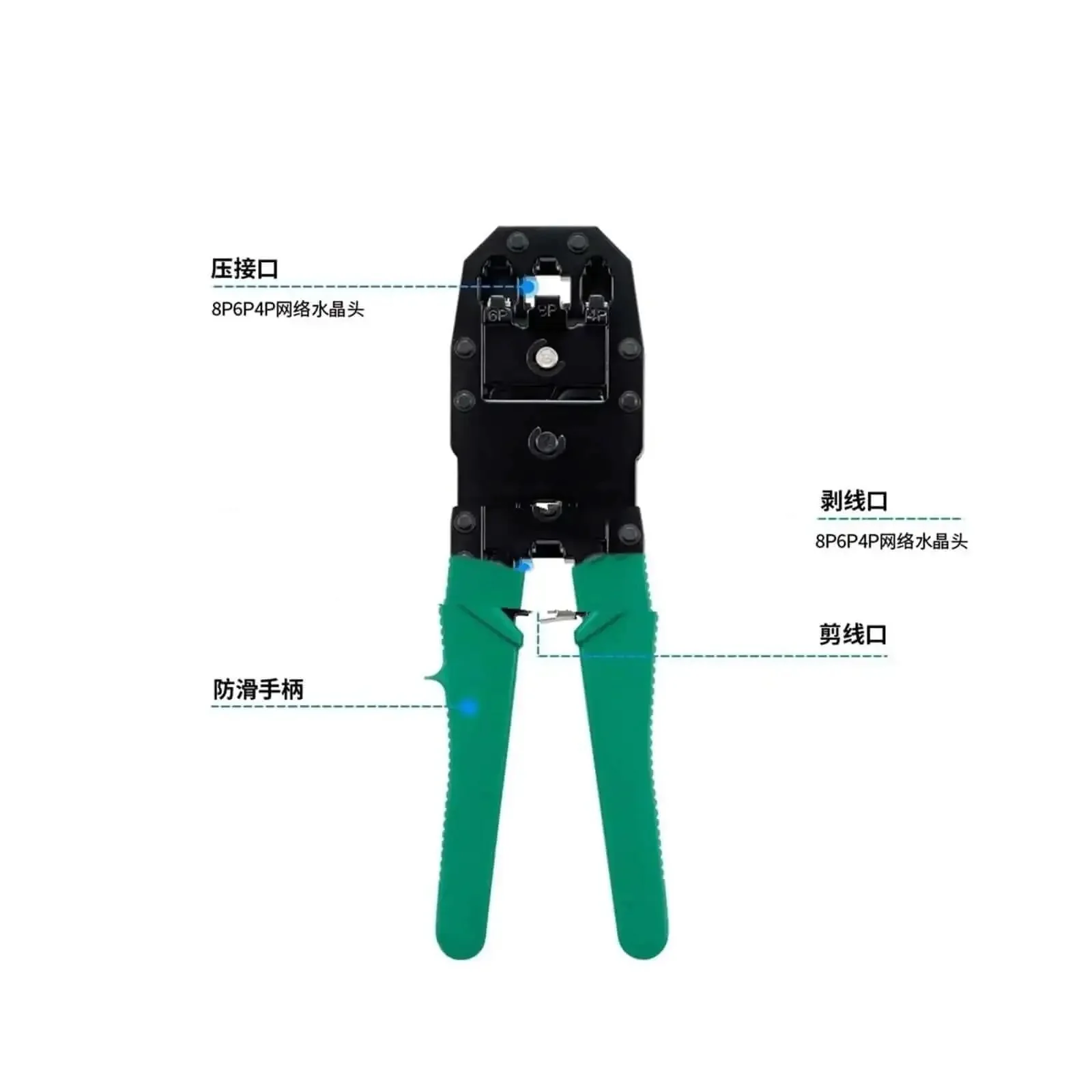 Five Piece Network Tool Set With Crimping Pliers And Crystal Head Sheath, Heavy Duty Tough As Nails DIY Kit In Green Box, Pro Grade Home Improvement Tools For Quick Fixes And Everyday Wiring - Image 4