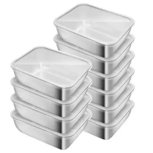 Five Piece Stainless Steel Storage Containers Set With Clear Lids Stackable Kitchen Canisters For Meals Snacks Fruit And Pantry Organization Durable Multi Use Food Storage Solution - Image 8