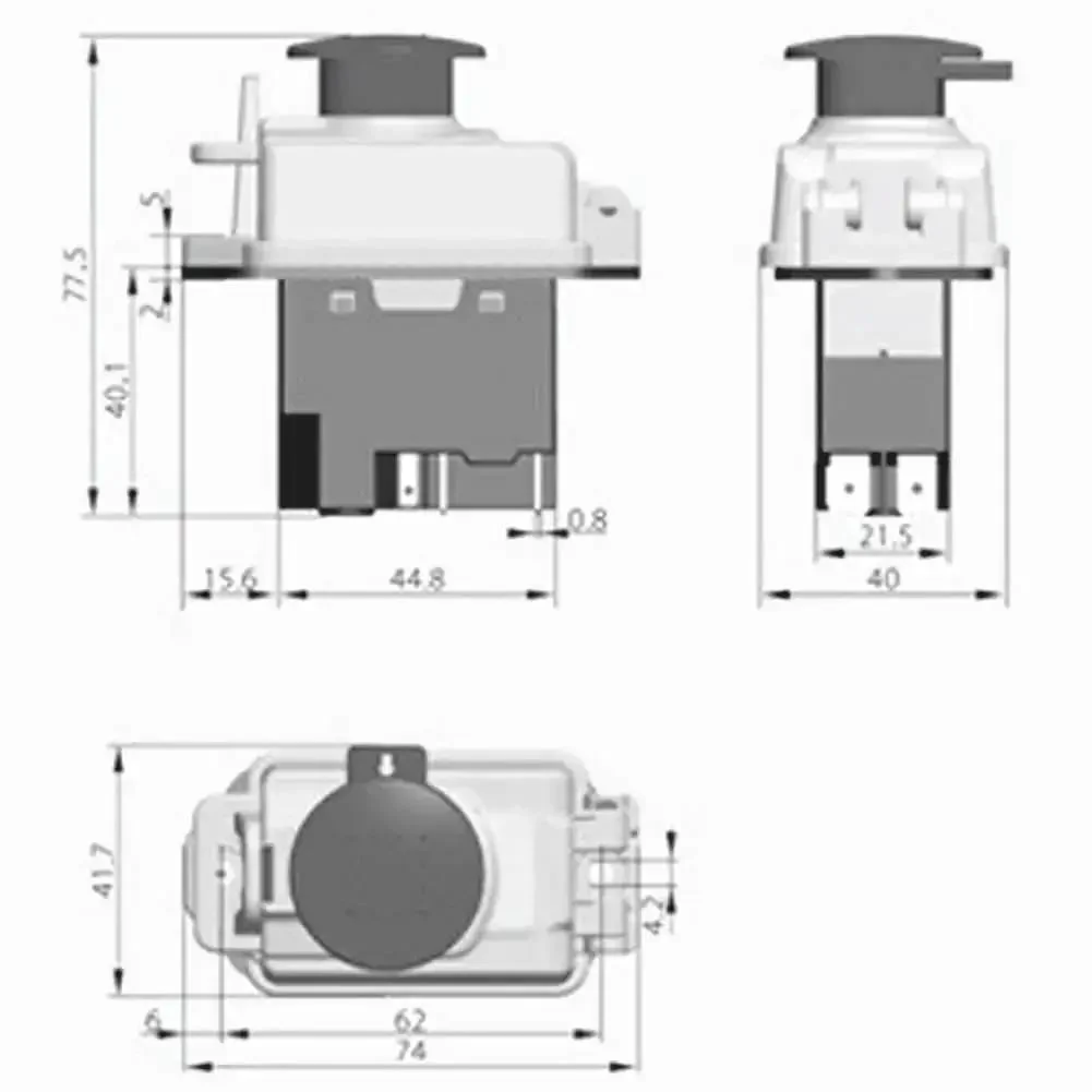 Five Pin 120V 16A Industrial Electromagnetic Switch With Waterproof PVC Cover Push Button On Off Emergency Stop With Undervoltage Protection For Electric Power Tools Grinders Cutting Machines And Heavy Duty Tool Equipment - Image 2