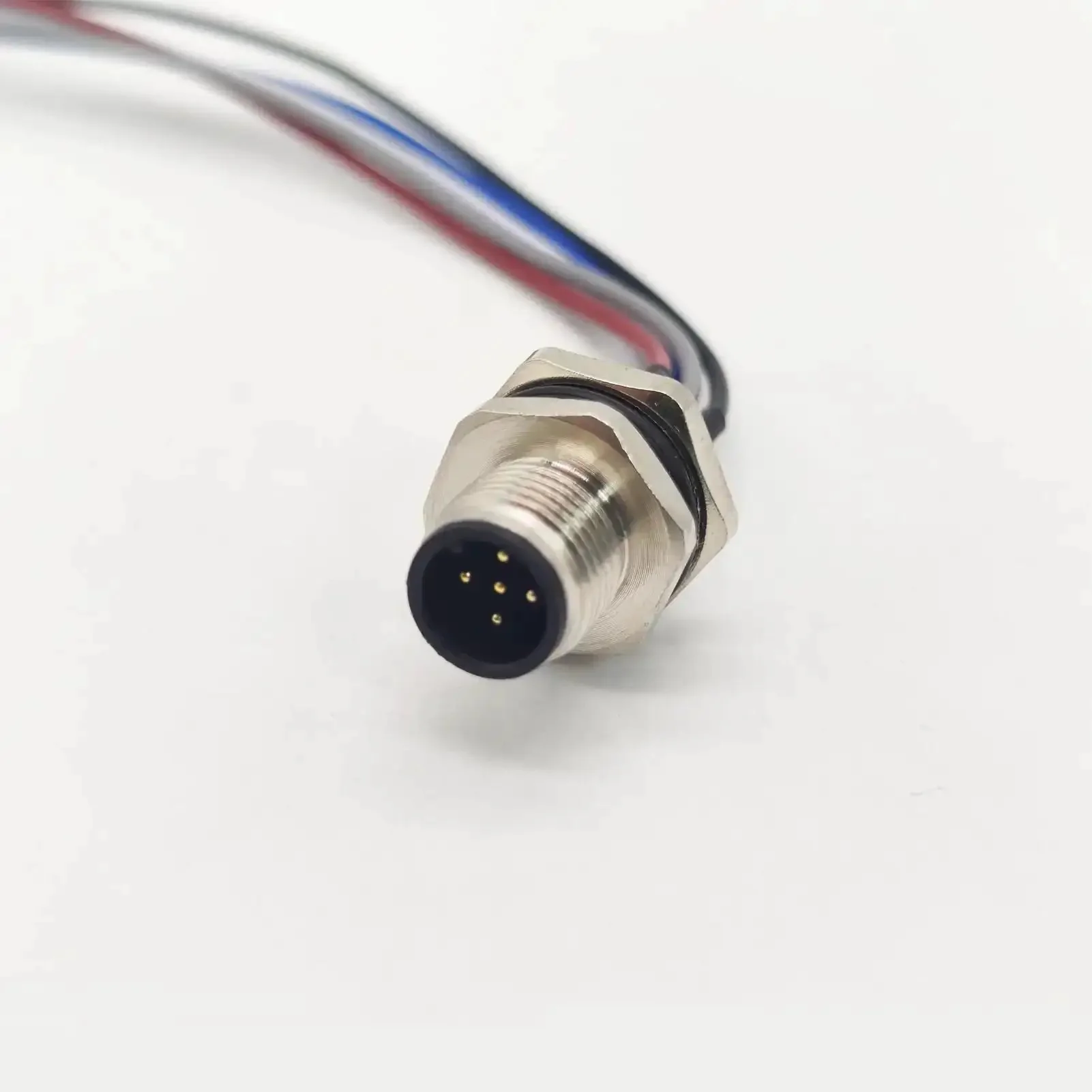 Five Pin A Coded M12 Male Connector Cable 0.5 Meter Straight Back Mount Waterproof Unshielded Socket For Panel Or Cable Install IP67 Sensor Receptacle - Image 2