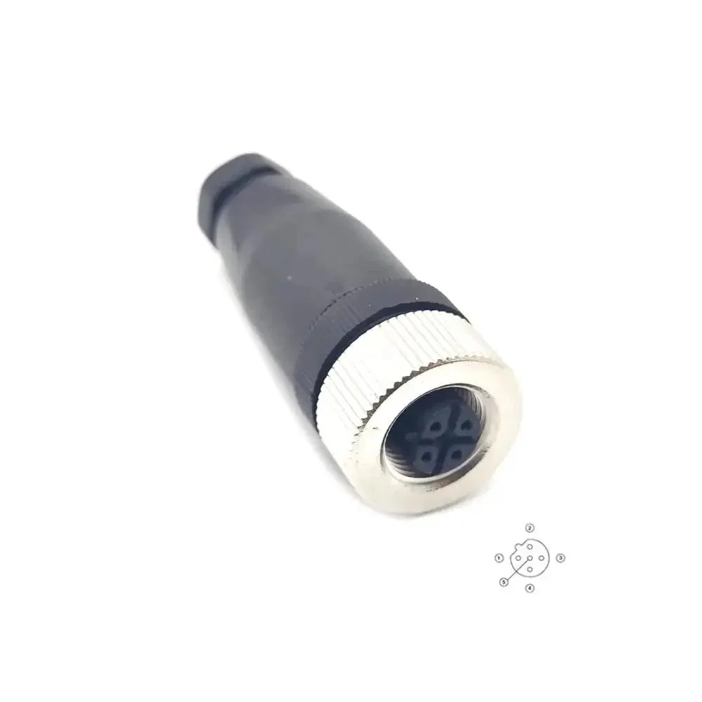 Five Pin B Code Female M12 Field Wiring Connector Industrial Circular Sensor Adapter Straight Type Wireable IP67 125V 4A For PG7 Cables Rugged Proven Performance