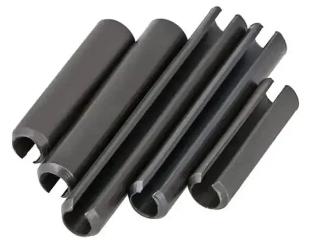 Five Sixteenths Inch Diameter Two And A Quarter Inch Long Roll Pin Set Of Four, Spring Pin Tension Pin, Heat Treated Black Finish, Rock Solid Spring Steel For Rotating Shafts And Minimal Play